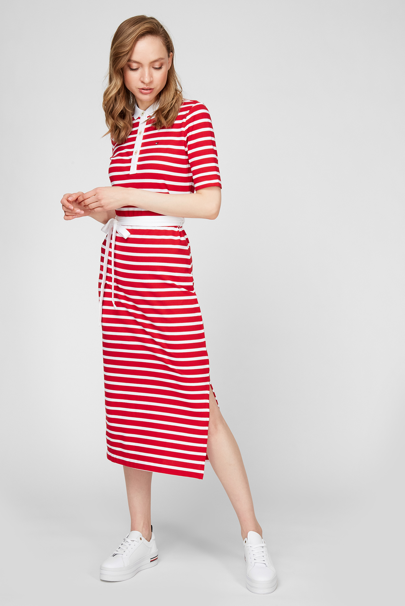 Женское красное платье BRETON REGULAR MIDI POLO DRESS 1