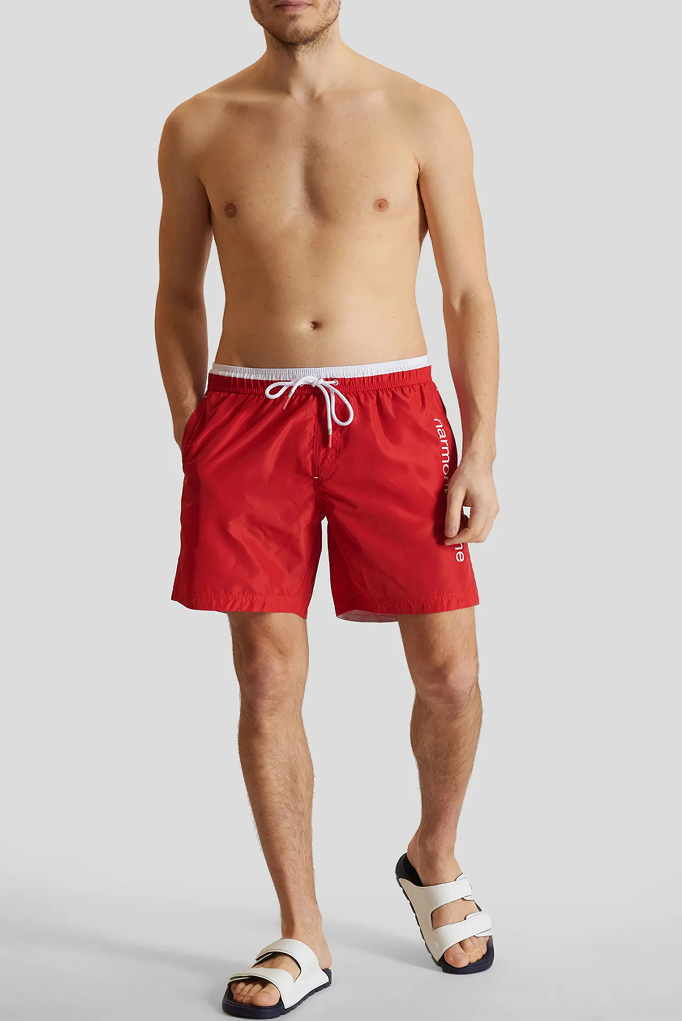 Мужские красные плавательные шорты 4