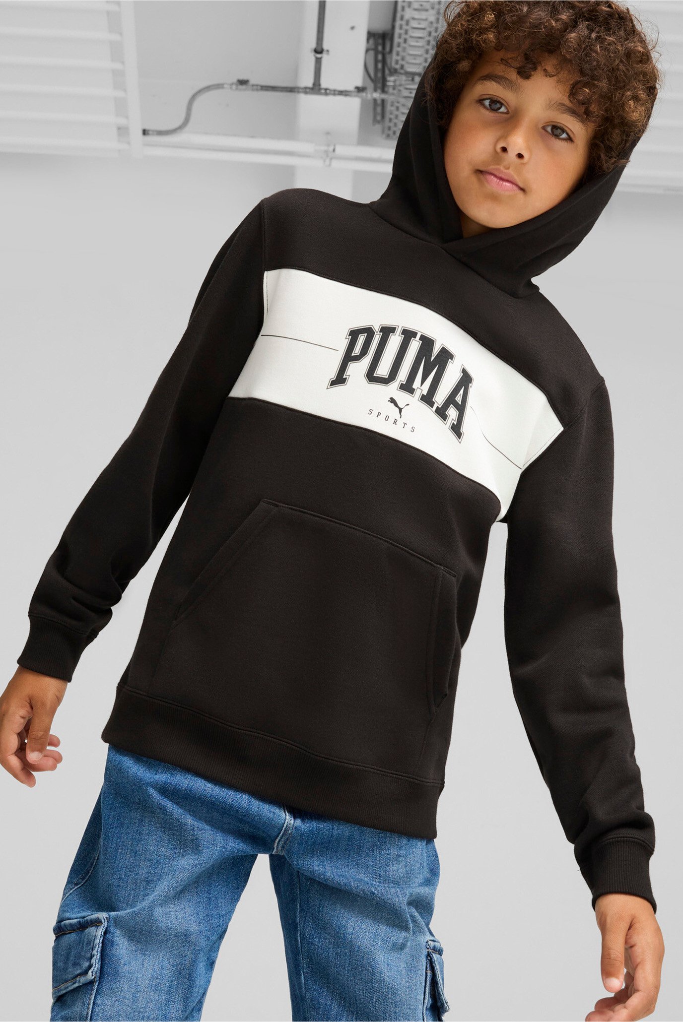 Детское черное худи PUMA SQUAD Hoodie Youth 1