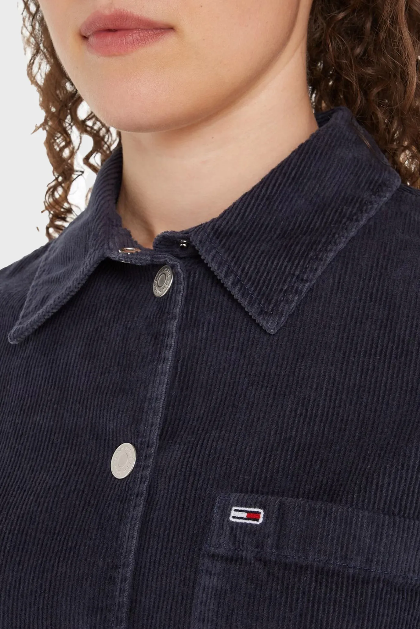 Женская темно-синяя вельветовая рубашка TJW WASHED CORD OVER EXT 3