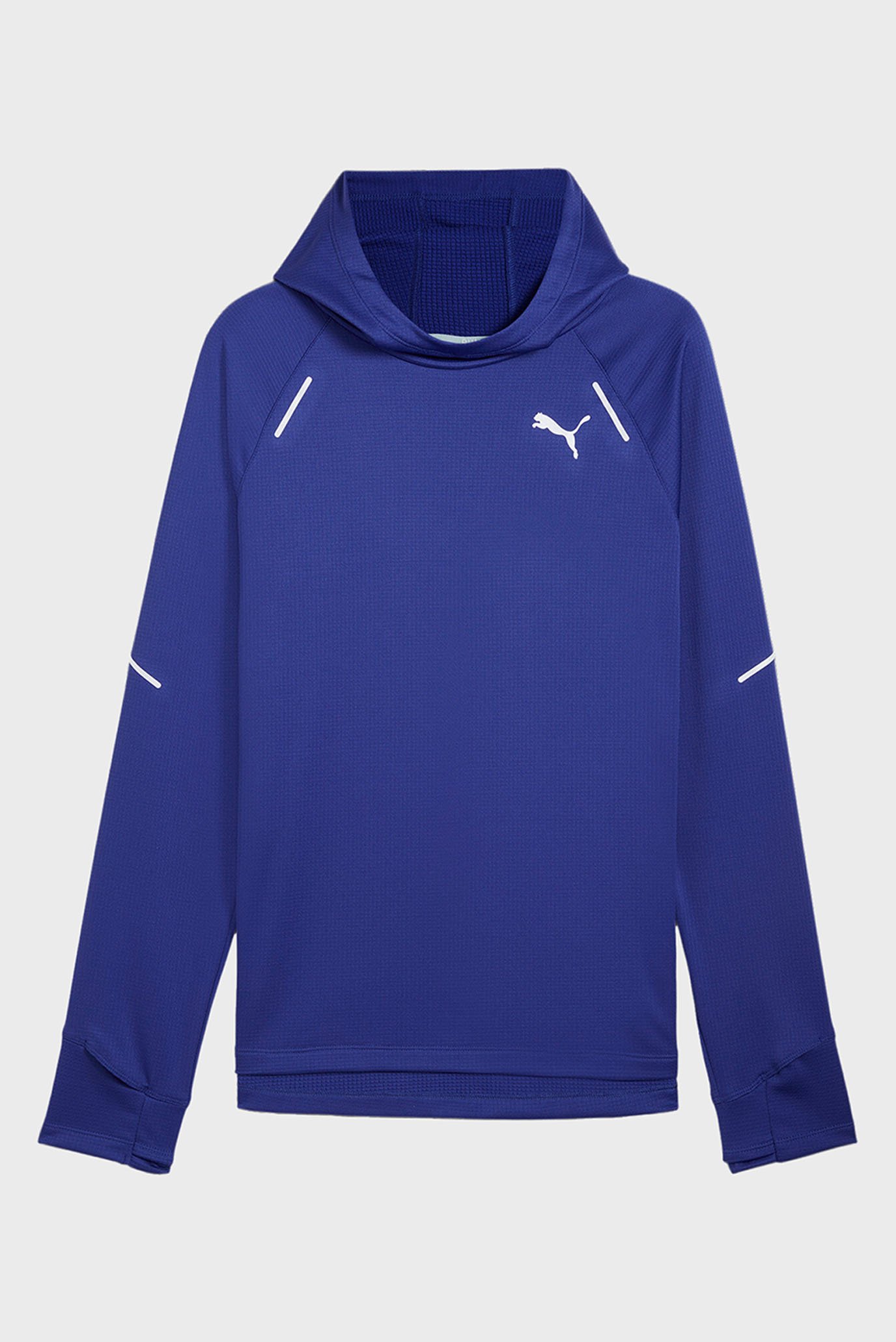 Мужское синее худи PUMA RUN Grid Fleece Hoodie Men 1