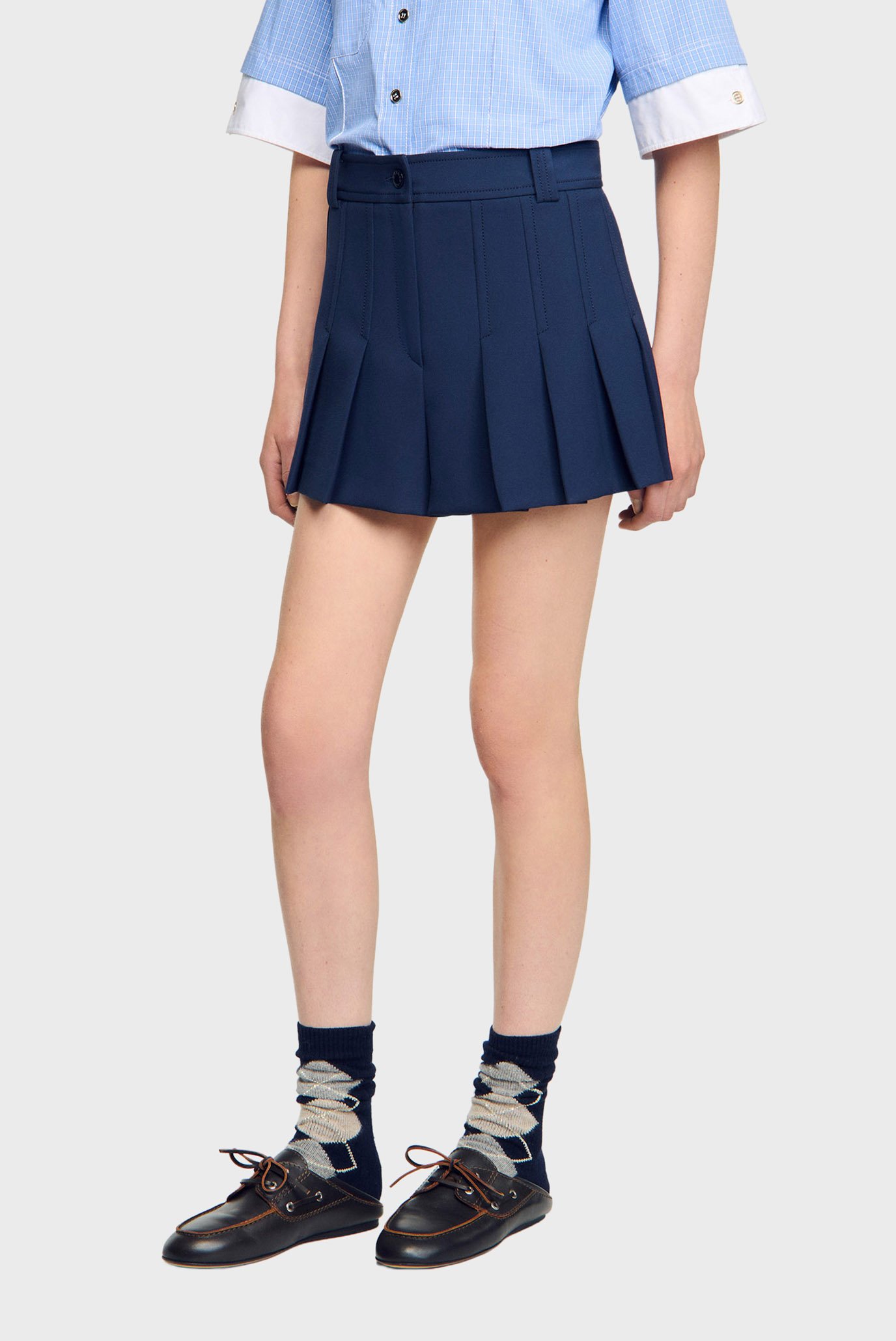 Женские темно-синие шорты Синий 38 Sandro SFPSH00495_Navy Blue Женские темно-синие шорты Синий 38 Sandro SFPSH00495_Navy Blue