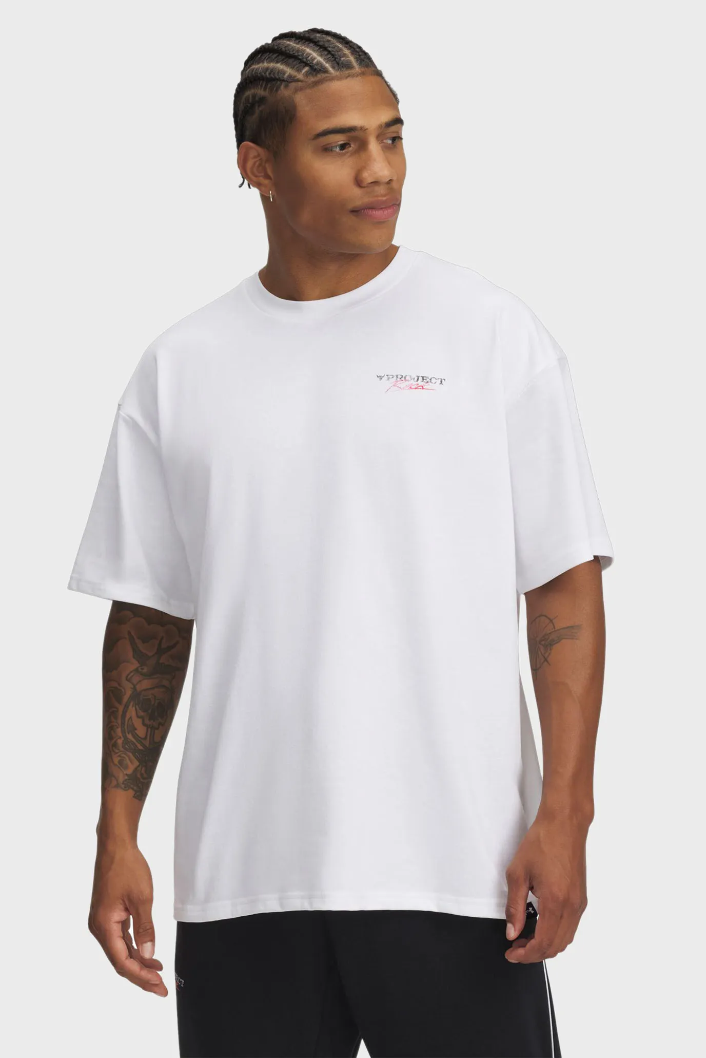 Чоловіча біла футболка Pjt Rck Hwt SS Under Armour 1389950-100 — MD-Fashion