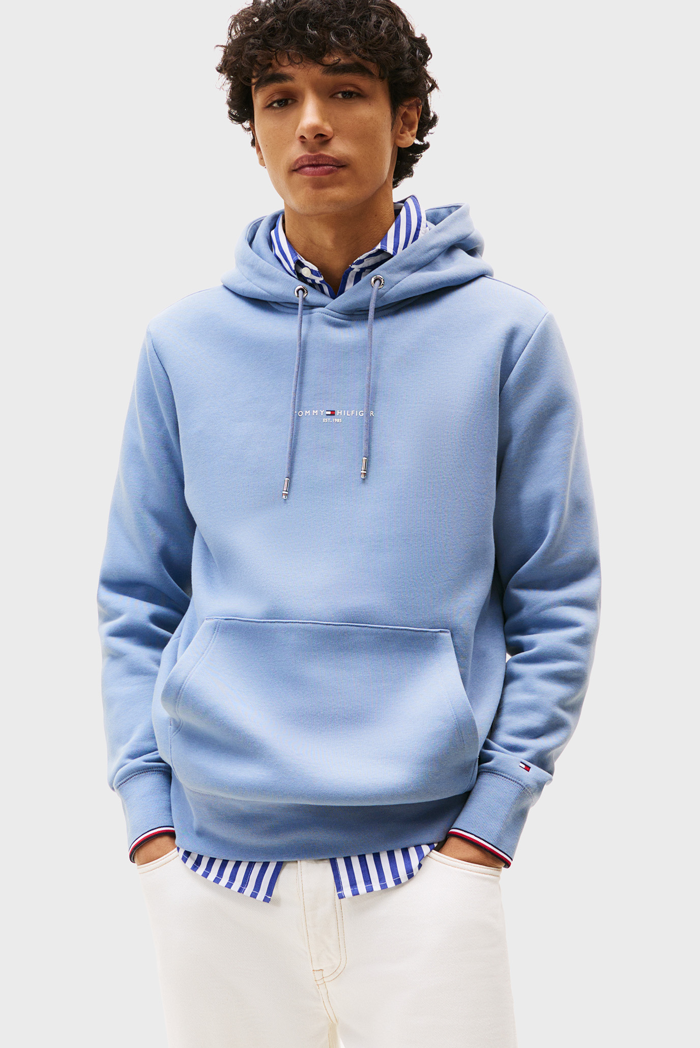 Мужское голубое худи TOMMY LOGO TIPPED Голубой M Tommy Hilfiger MW0MW32673 Мужское голубое худи TOMMY LOGO TIPPED Голубой M Tommy Hilfiger MW0MW32673