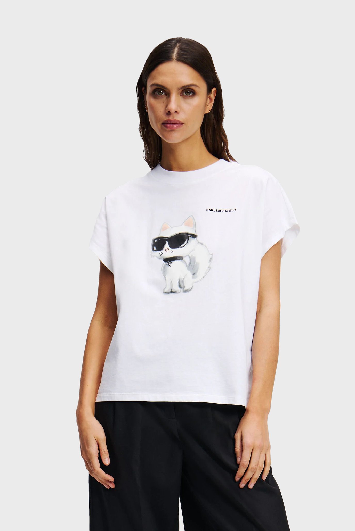 Женская белая футболка IKON AQUARELLE Белый XS Karl Lagerfeld A2W17115 Женская белая футболка IKON AQUARELLE Белый XS Karl Lagerfeld A2W17115