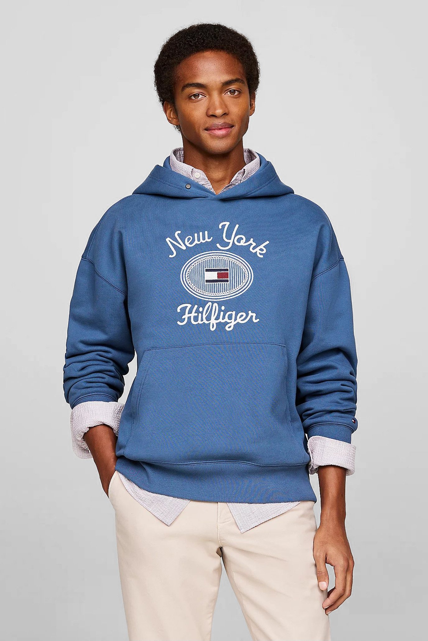 Мужское синее худи HILFIGER NY 1