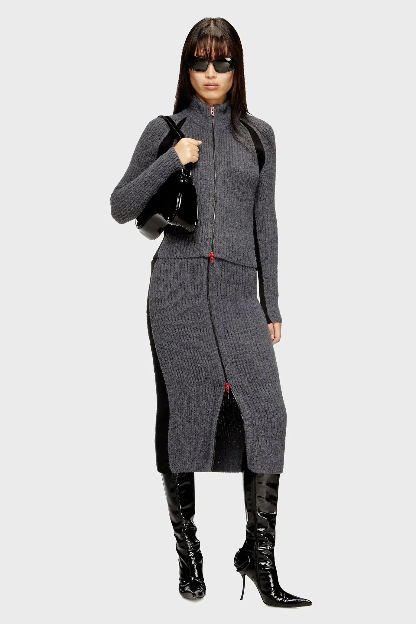 Жіночий сірий вовняний кардиган M-LOUISE 2