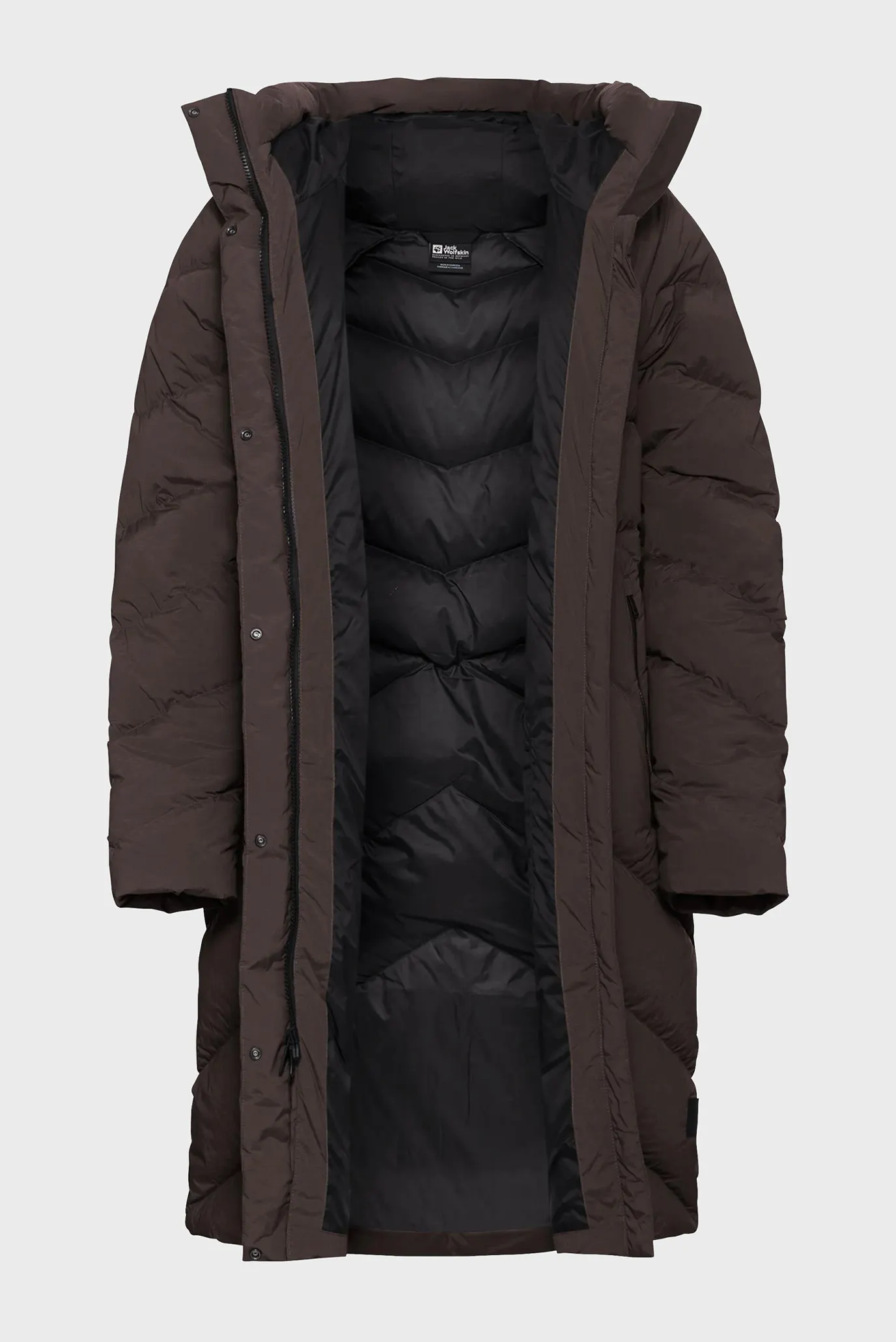Женский темно-коричневый пуховик 8