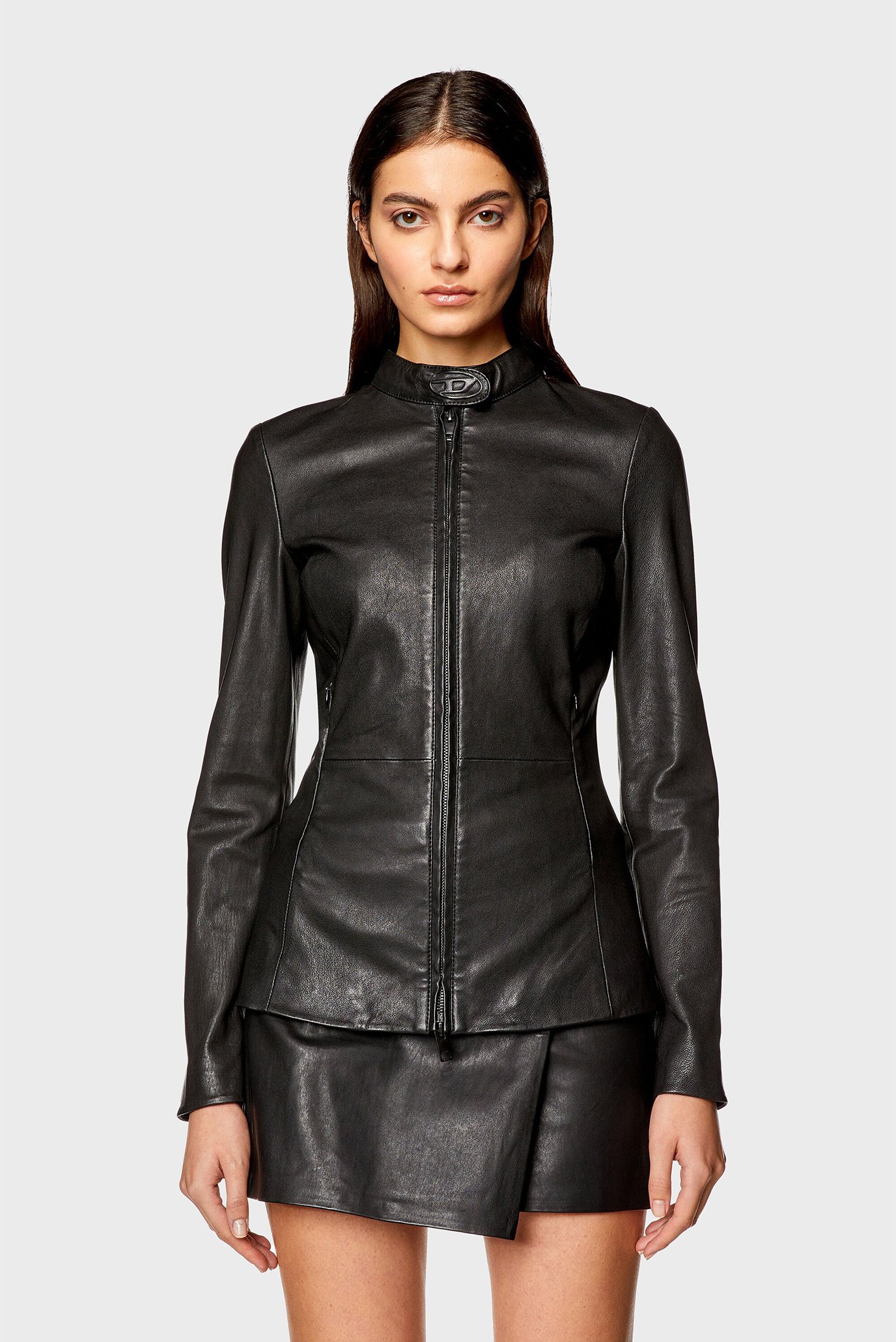 Жіноча чорна шкіряна куртка L-SORY-N1 GIACCA 1