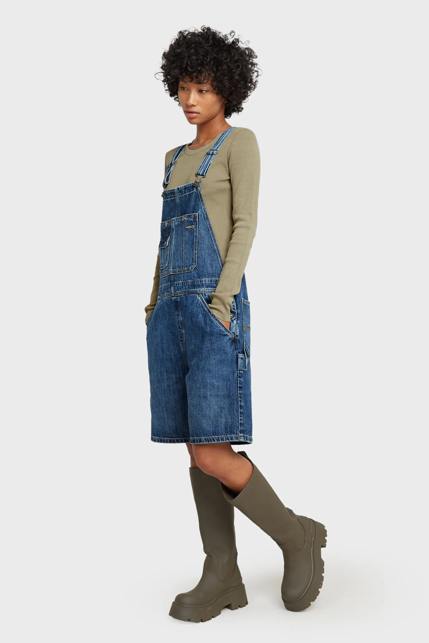 Жіночий синій джинсовий комбінезон Bowey 2