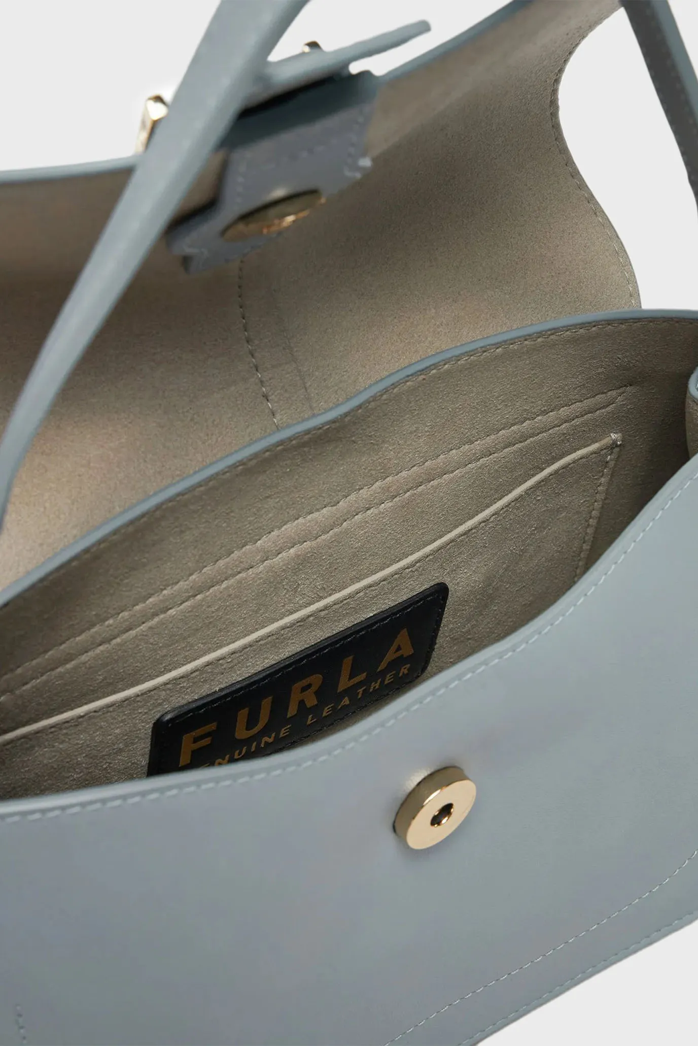 Женская голубая кожаная сумка 4