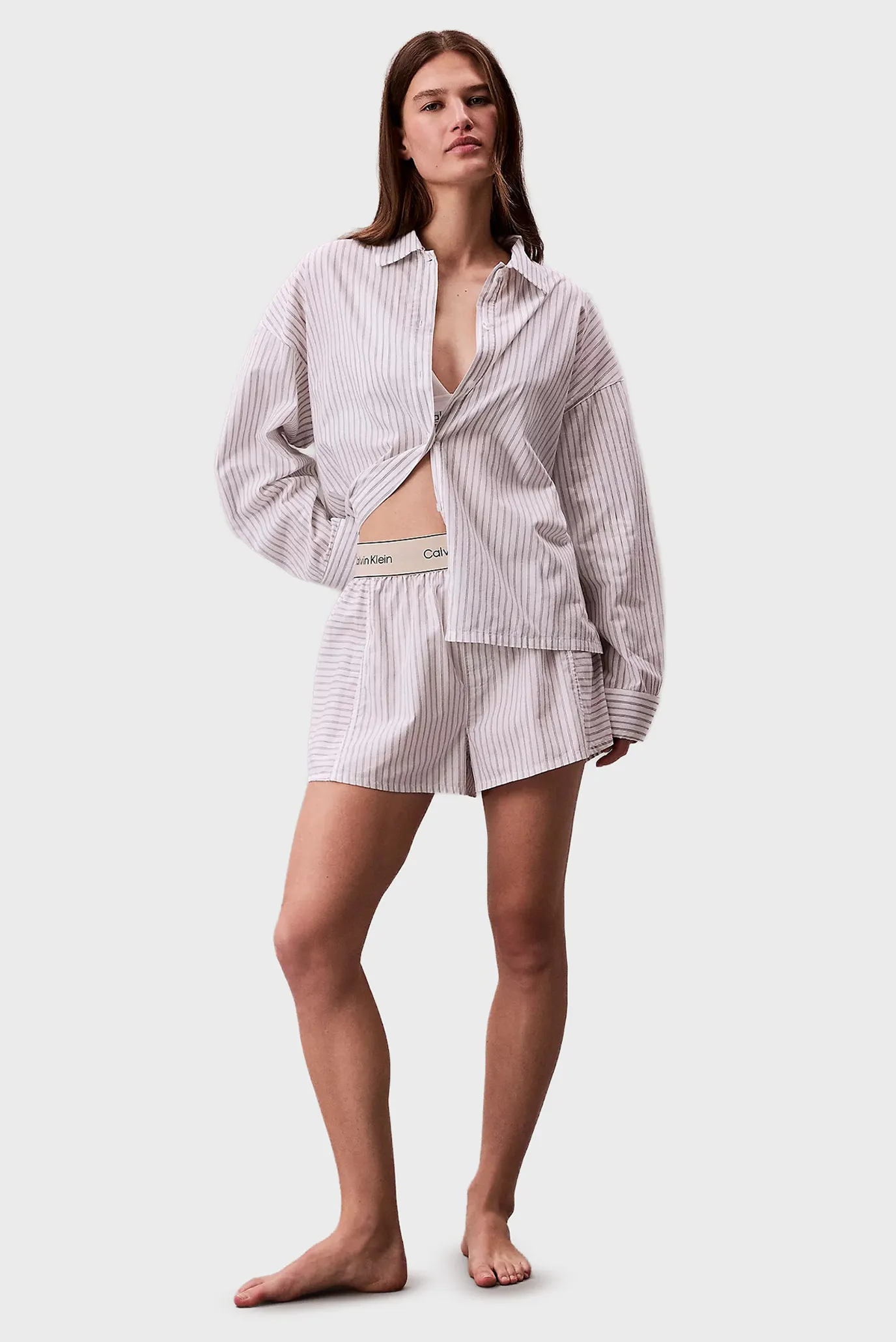 Женская белая рубашка в полоску BUTTON DOWN 2