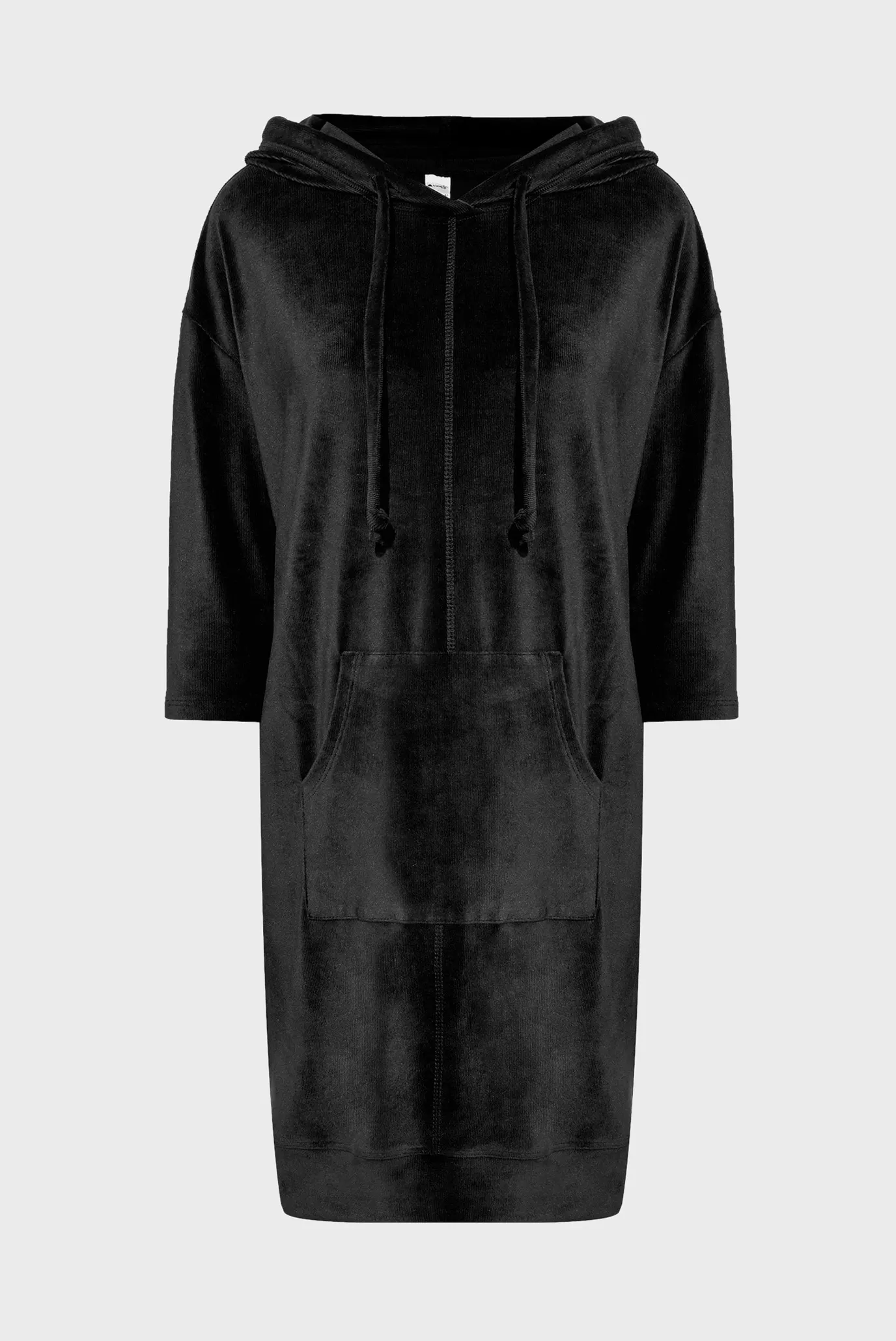 Женское черное велюровое платье 8