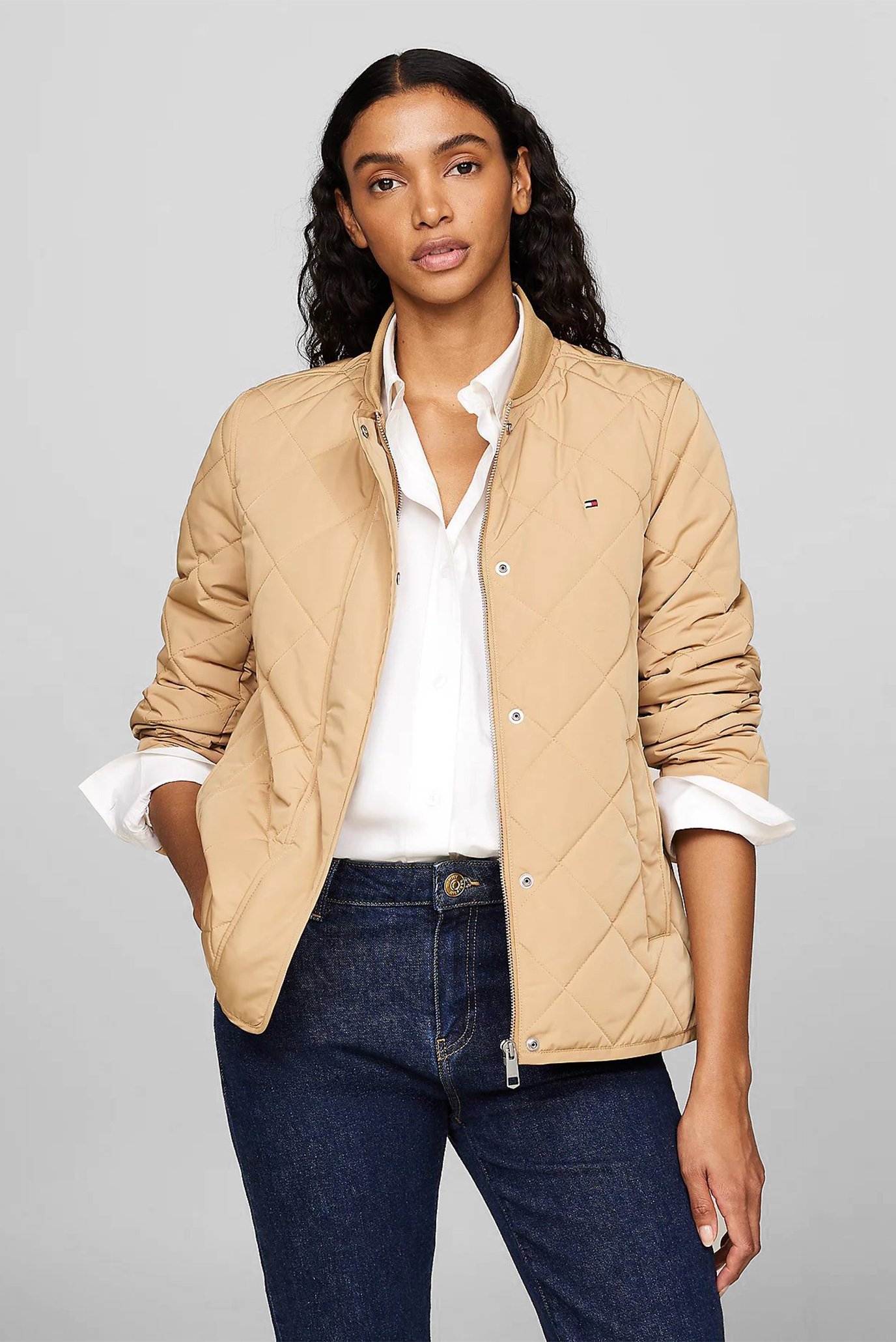 Женский бежевый бомбер LW QUILTED BOMBER JACKET 1