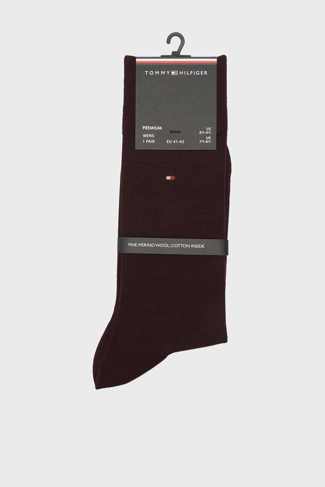 Чоловічі фіолетові вовняні шкарпетки TH MEN SOCK  PREMIUM WOOL 1