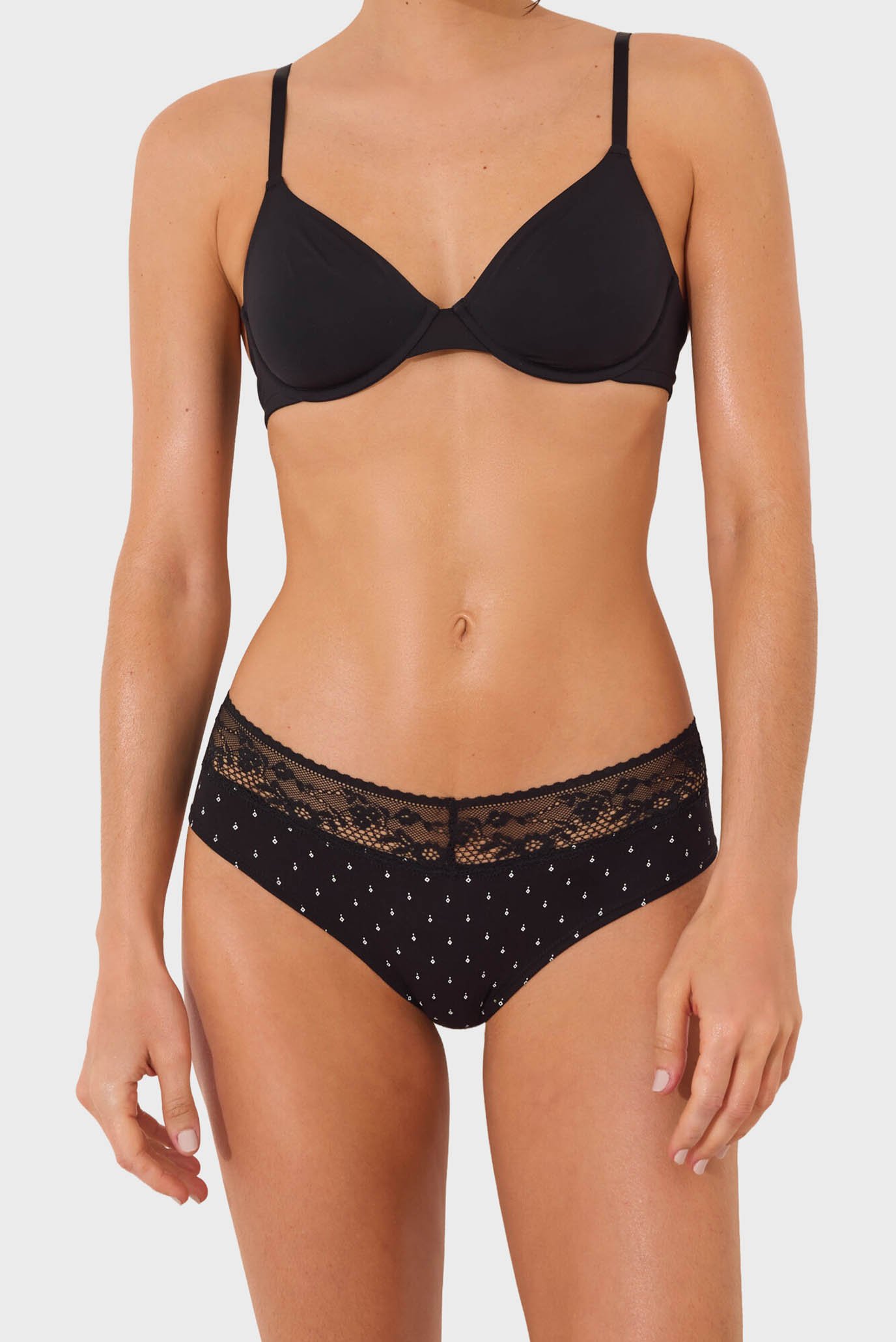 Женские черные трусики в горошек Черный XL womensecret 879320 Женские черные трусики в горошек Черный XL womensecret 879320