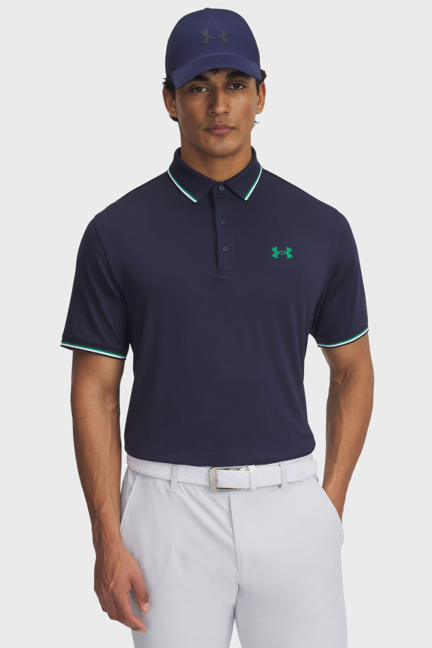Мужское темно-синее поло UA Drive Souvenir Polo Синий L Under Armour 6001825-410 Мужское темно-синее поло UA Drive Souvenir Polo Синий L Under Armour 6001825-410