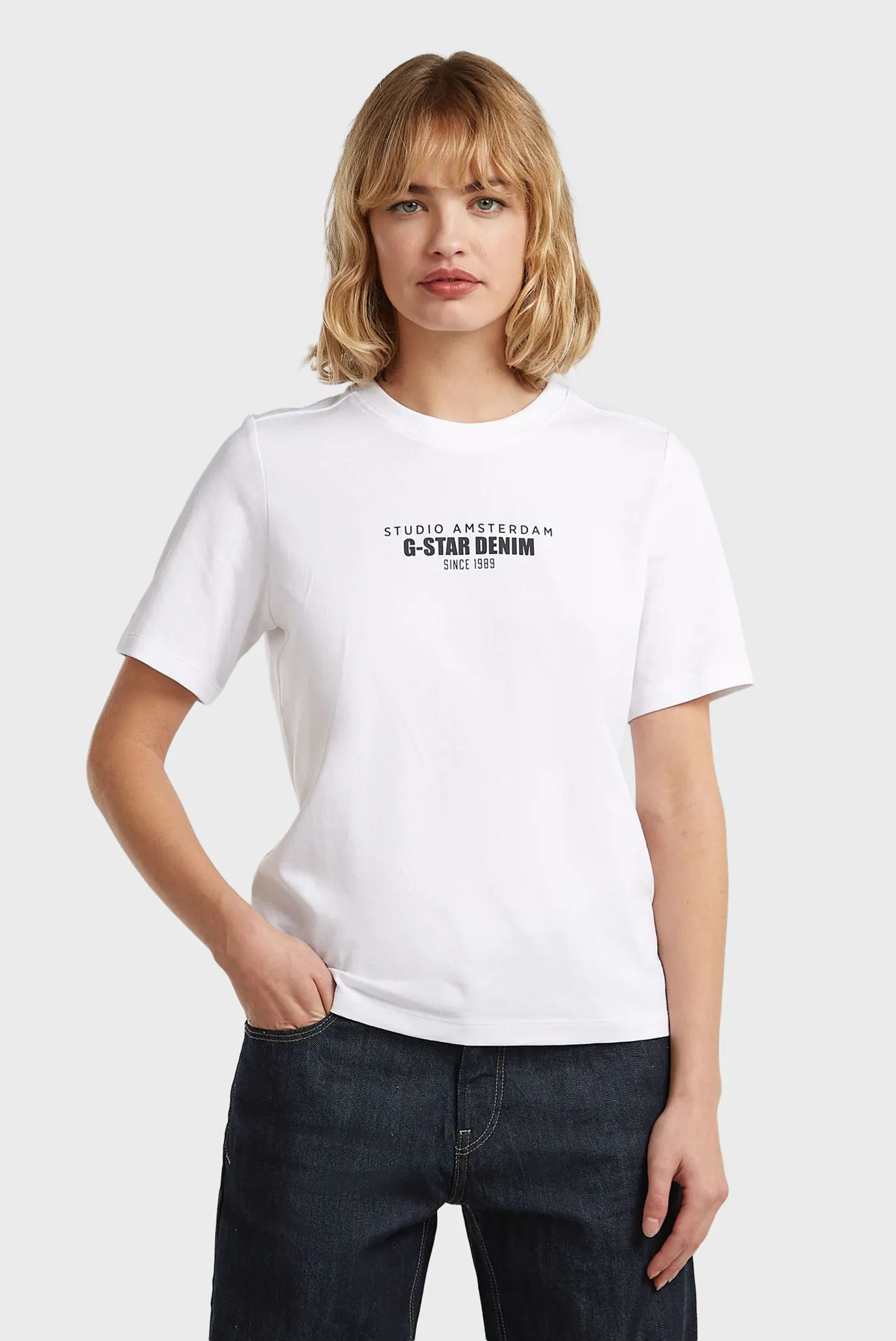 Женская белая футболка HD Белый M G-Star RAW D27976,C336