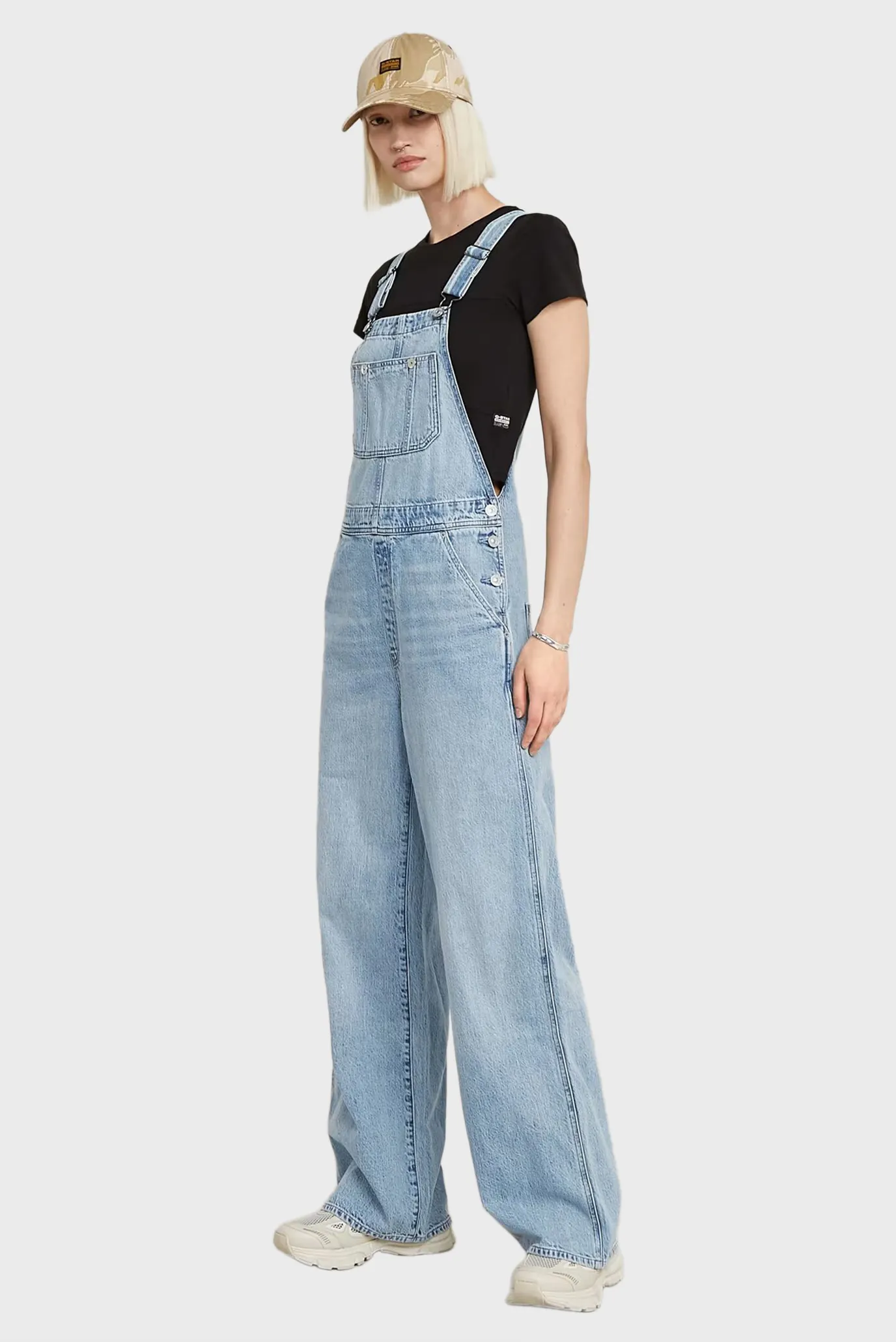 Жіночий блакитний джинсовий комбінезон Straight Leg Dungaree 2