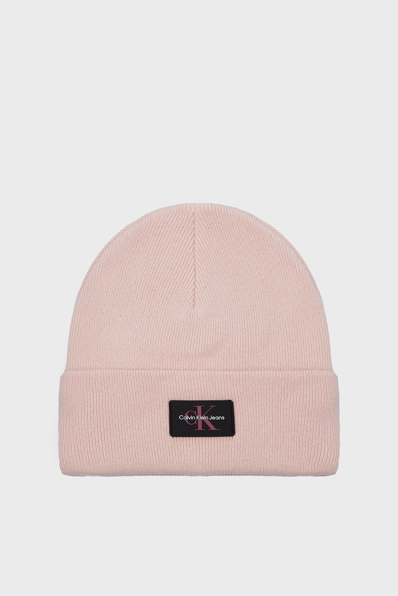 Женская розовая шерстяная шапка MONOLOGO RUBBER BEANIE 1