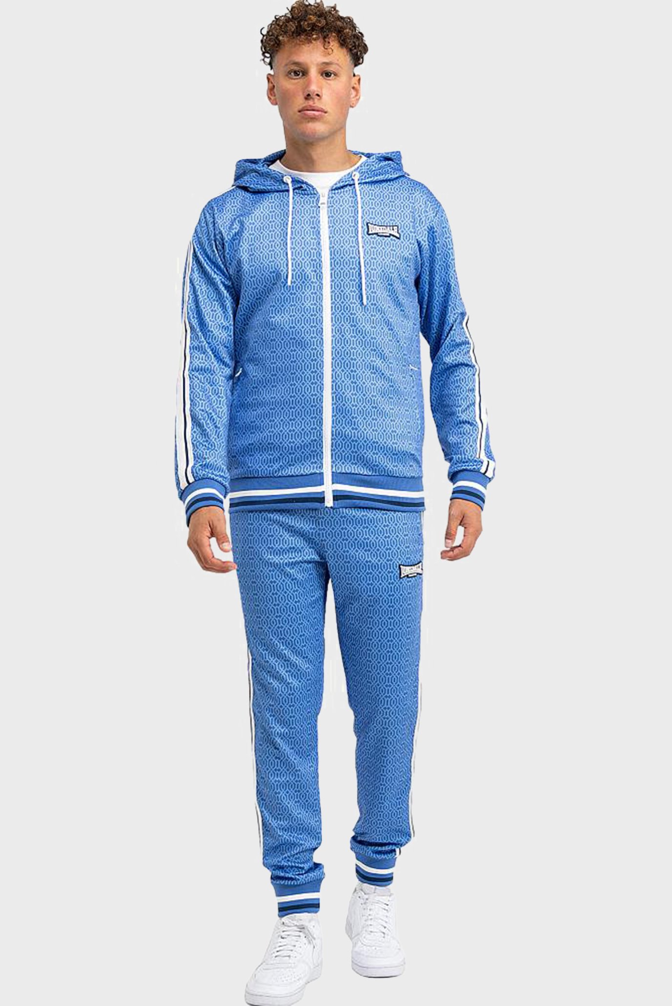Мужской синий спортивный костюм с узором (худи, брюки) Синий XL Lonsdale 117736 Мужской синий спортивный костюм с узором (худи, брюки) Синий XL Lonsdale 117736