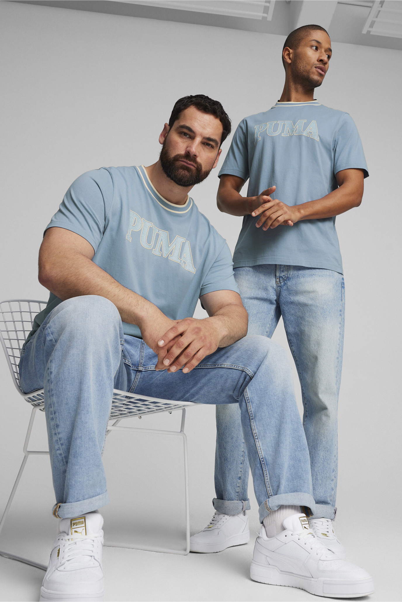 Мужская голубая футболка PUMA SQUAD Men's Graphic Tee 1