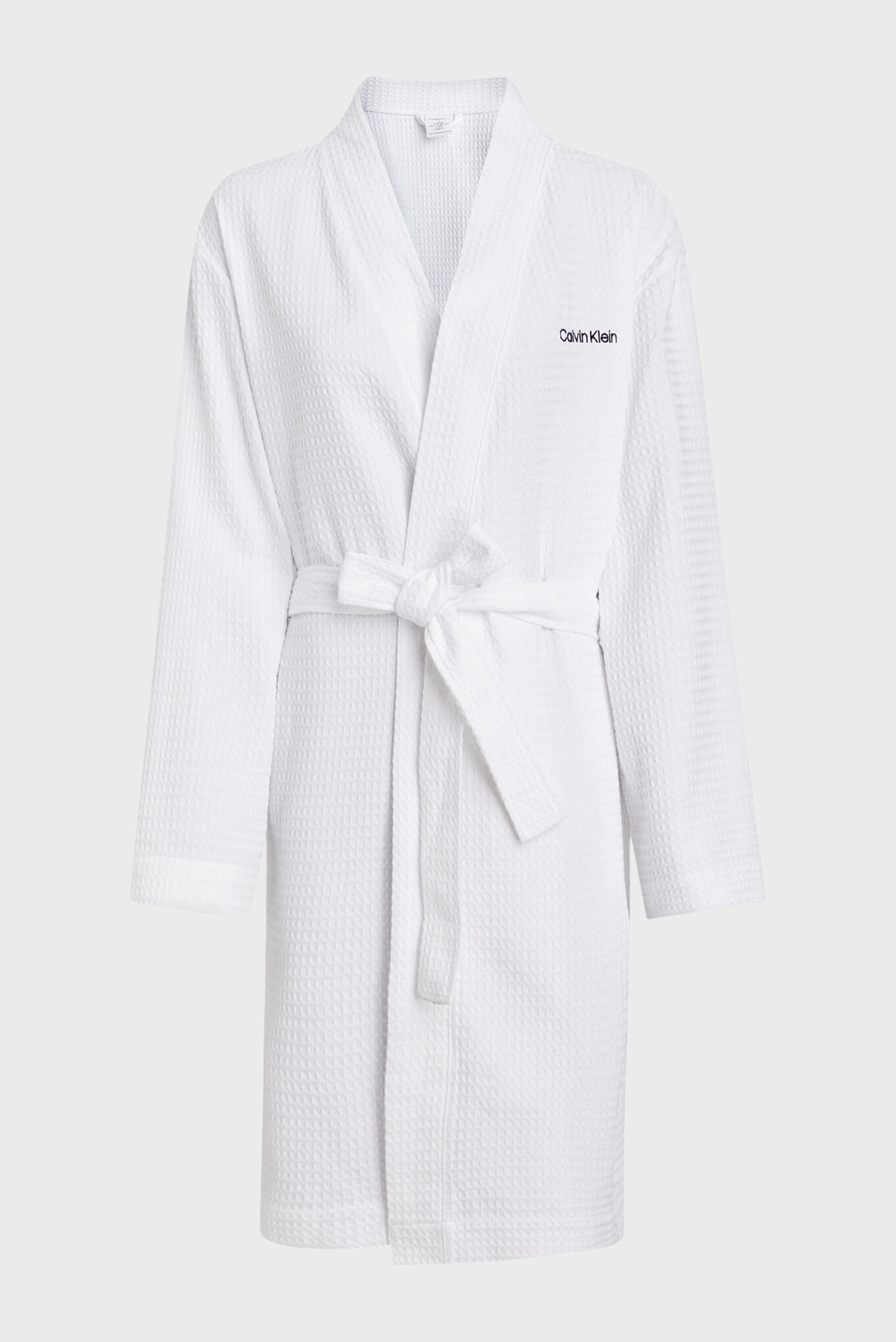 Женский белый халат Waffle Cotton Bathrobe 1