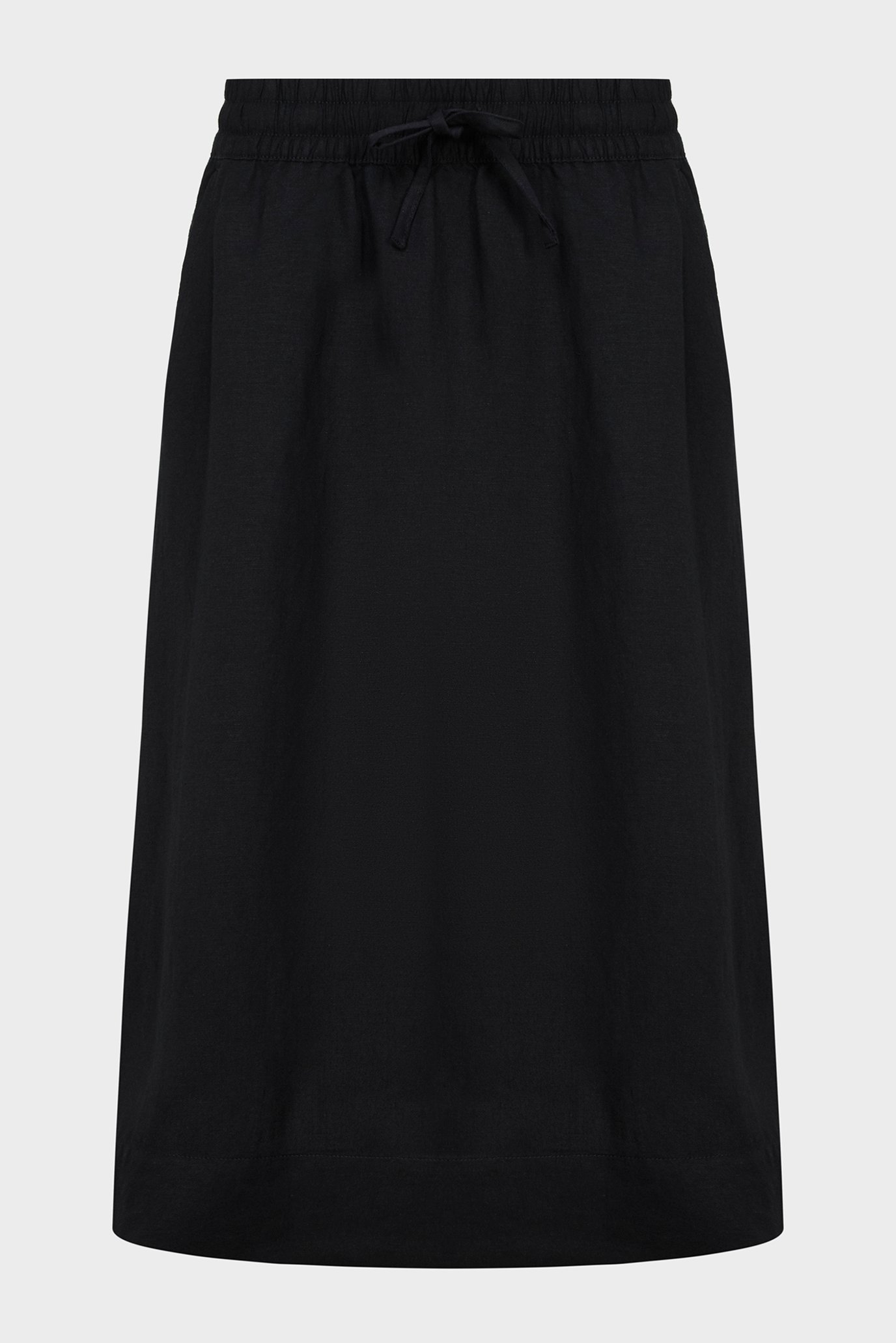 Женская черная льняная юбка MIDI LINEN BLEND SKIRT 1