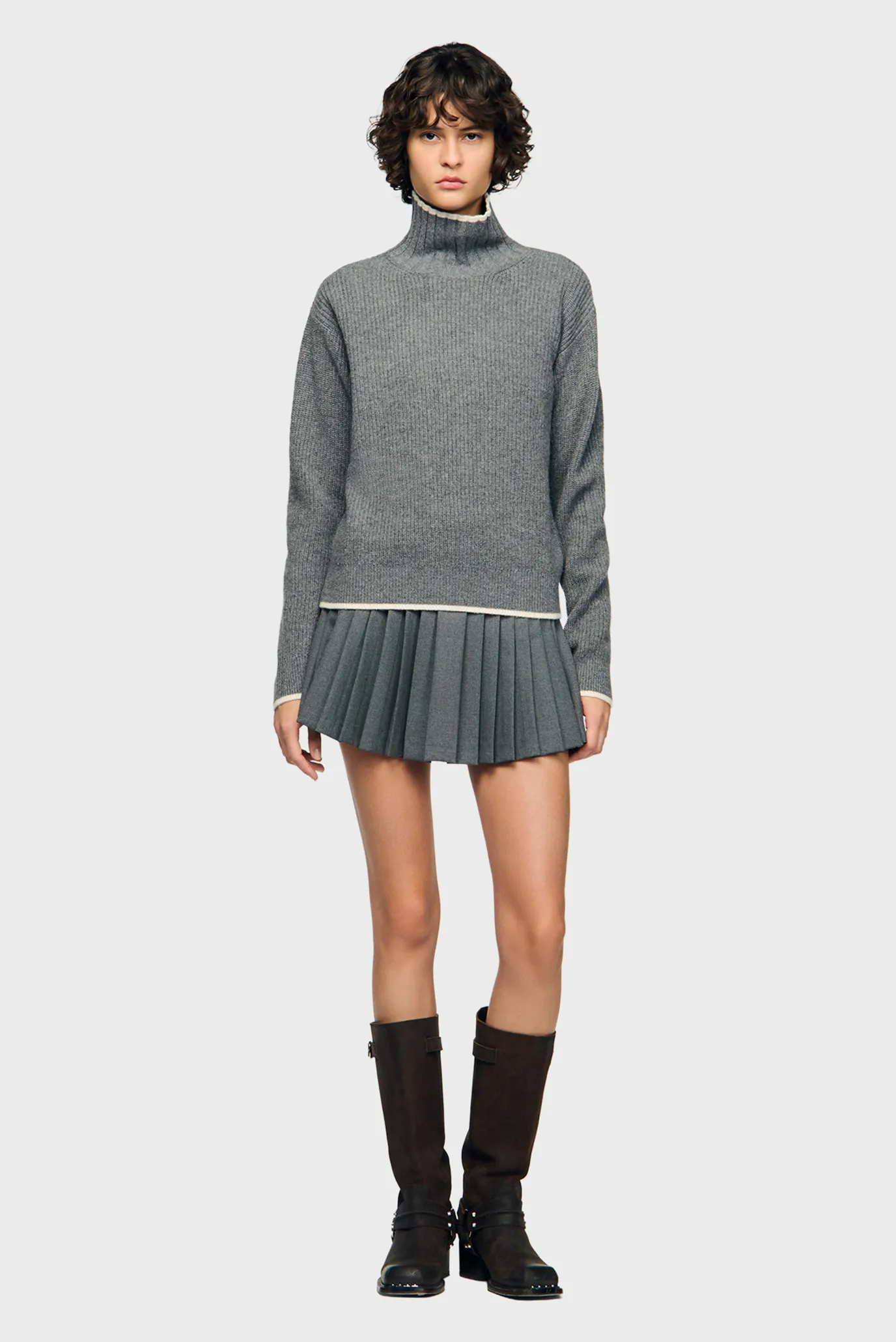 Жіноча сіра плісирована спідниця-шорти 2