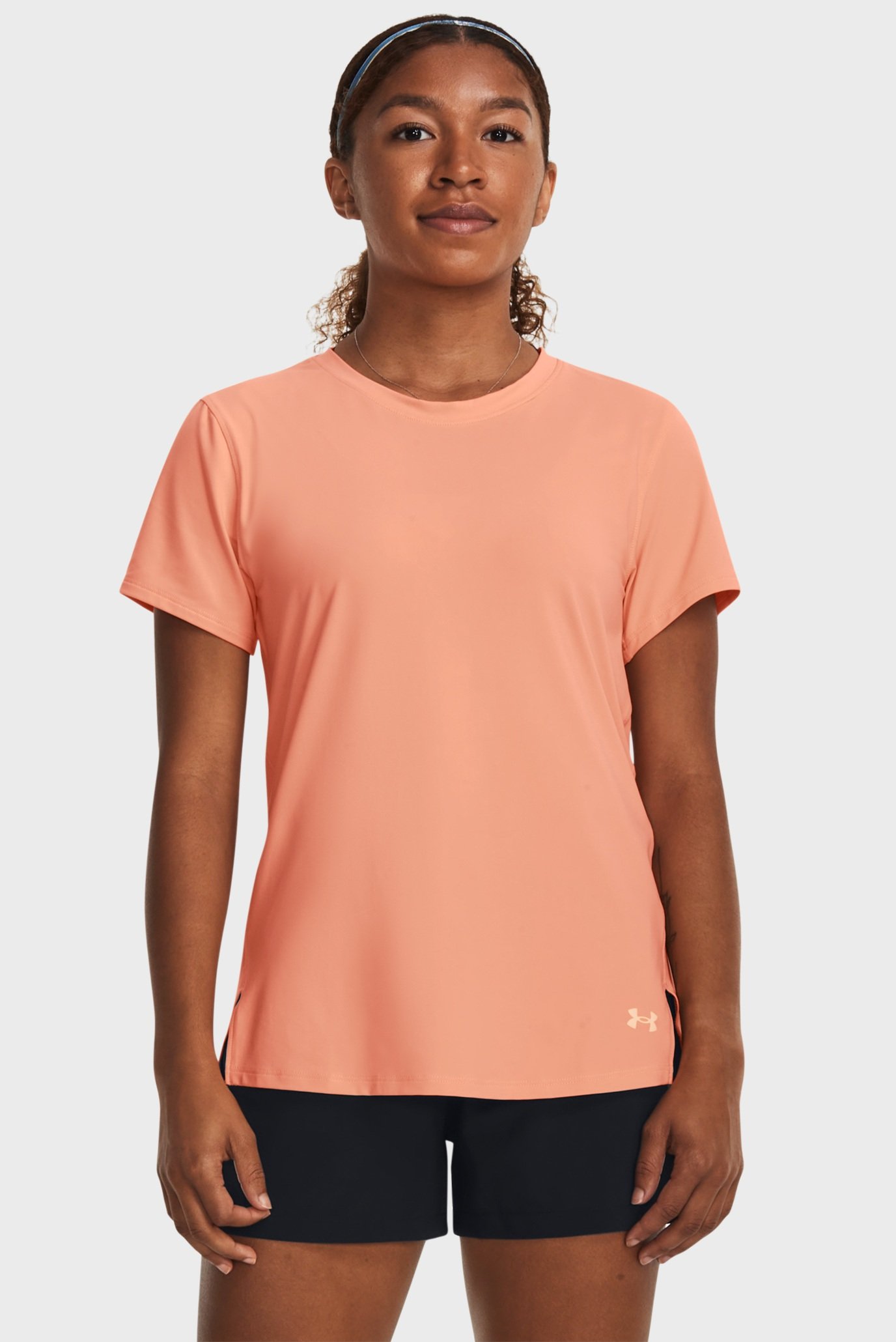 Женская персиковая футболка UA Iso-Chill Laser Tee 1