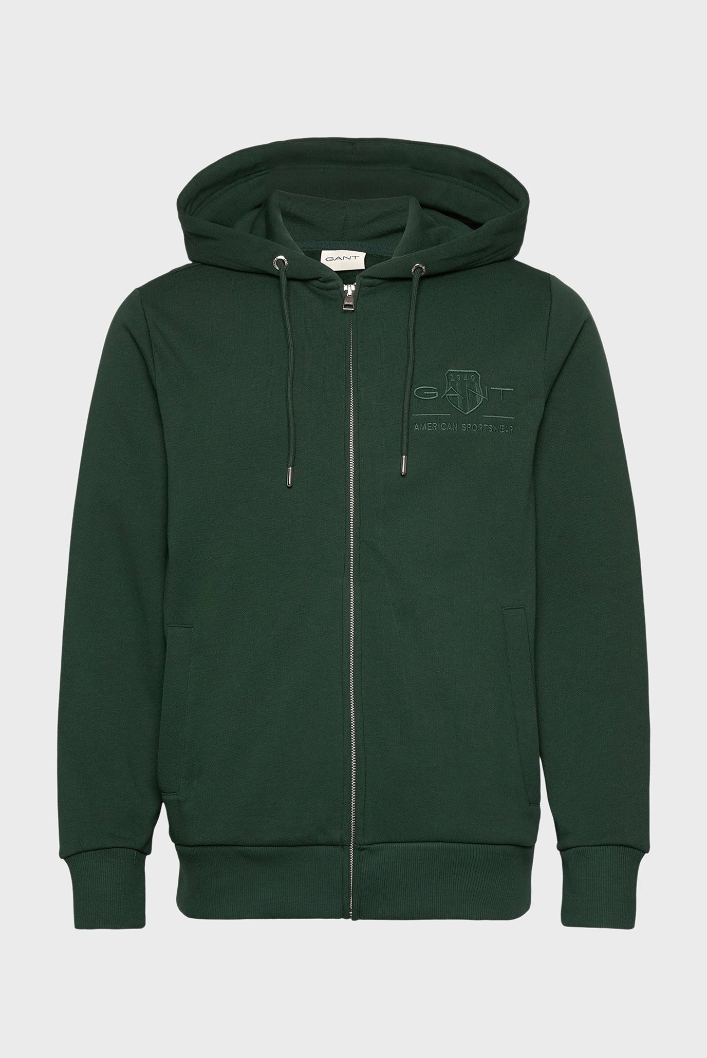 Мужское зеленое худи REG TONAL SHIELD FULL ZIP 1