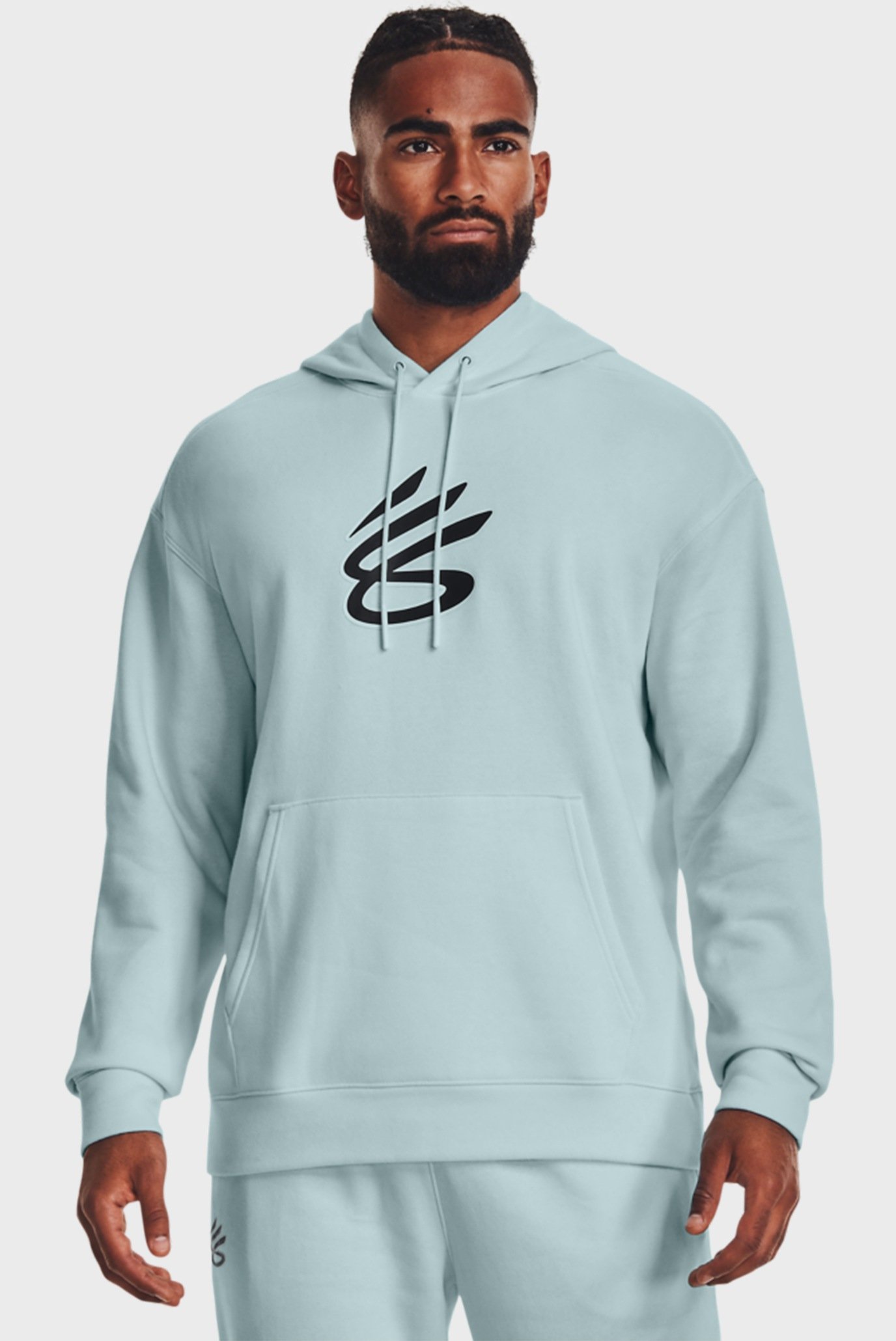 Мужское голубое худи Curry Big Splash PO Hoodie 1