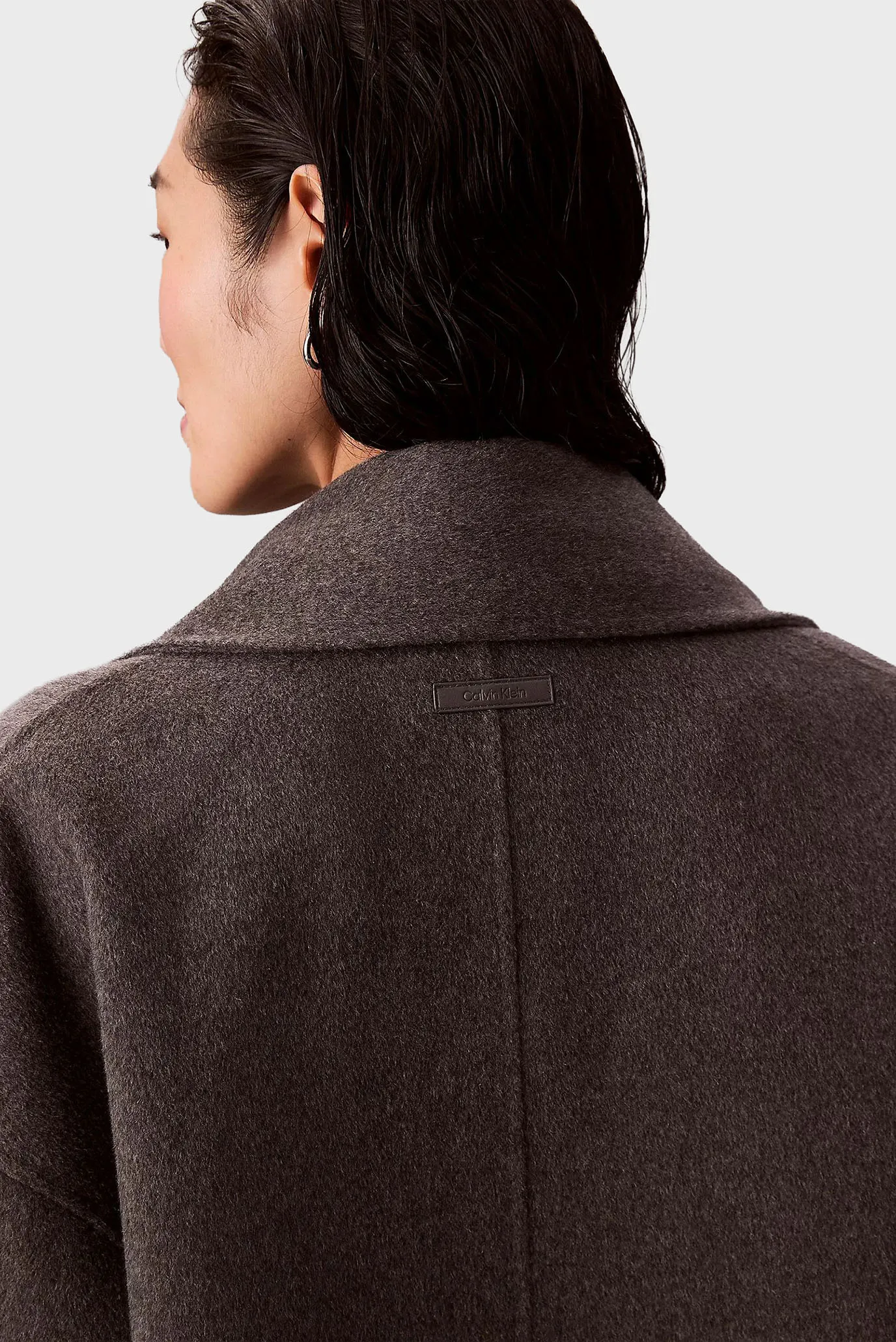 Жіноче темно-сіре вовняне пальто Dbl Face Wool Scarf 6