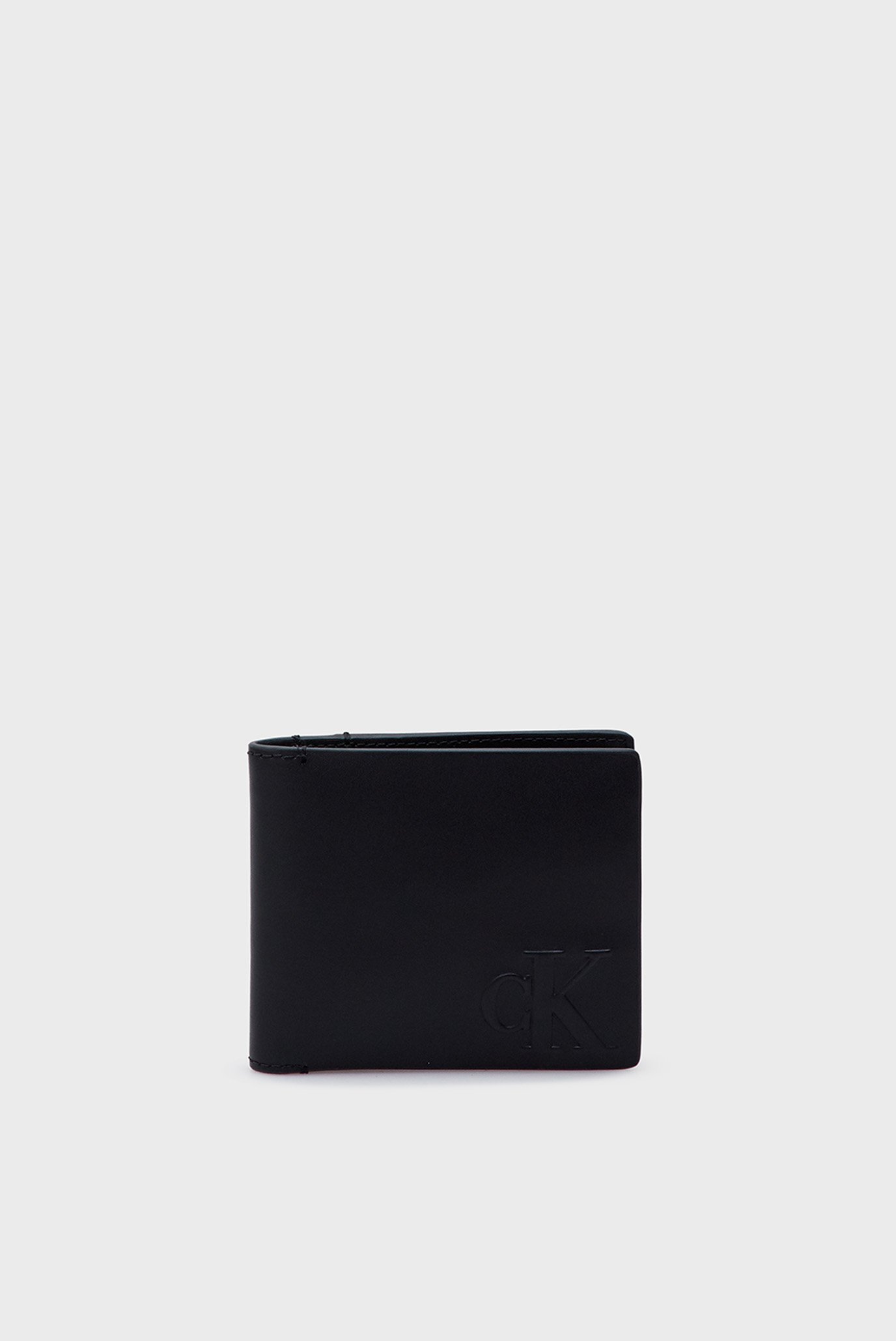 Чоловічий чорний шкіряний гаманець LOGO EMBOSS BIFOLD 1