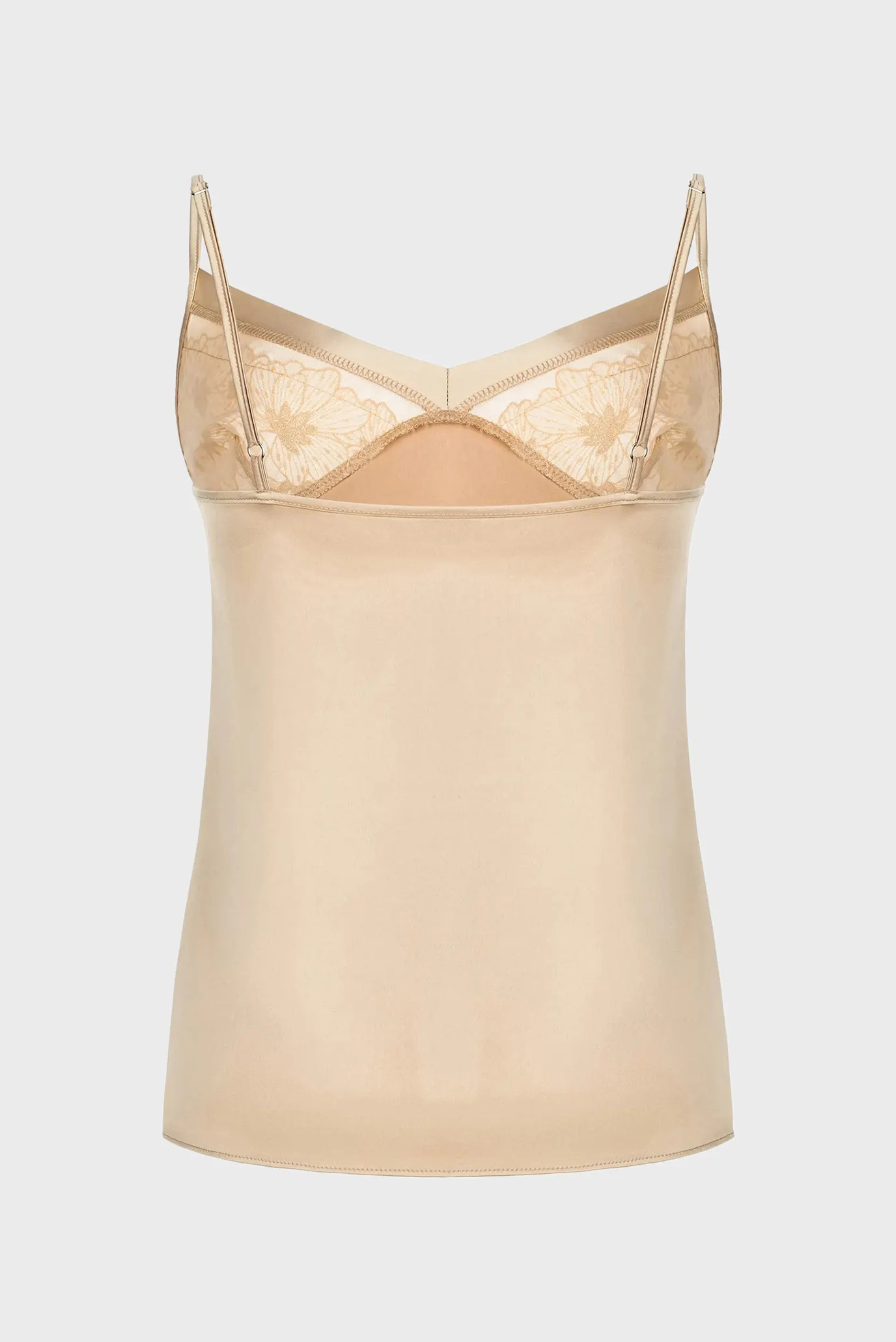 Женская бежевая пижама (топ, шорты) 4