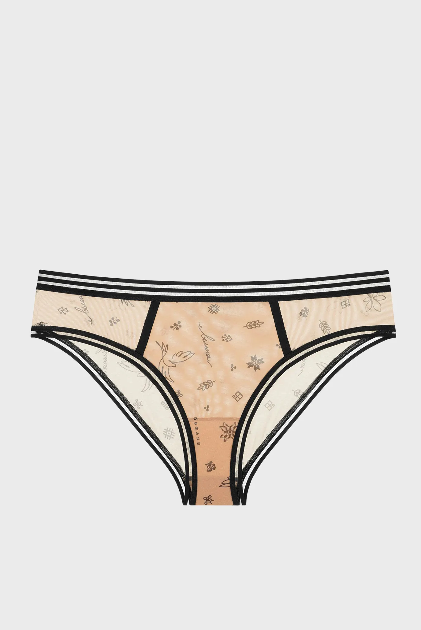 Жіночі бежеві трусики з візерунком 1