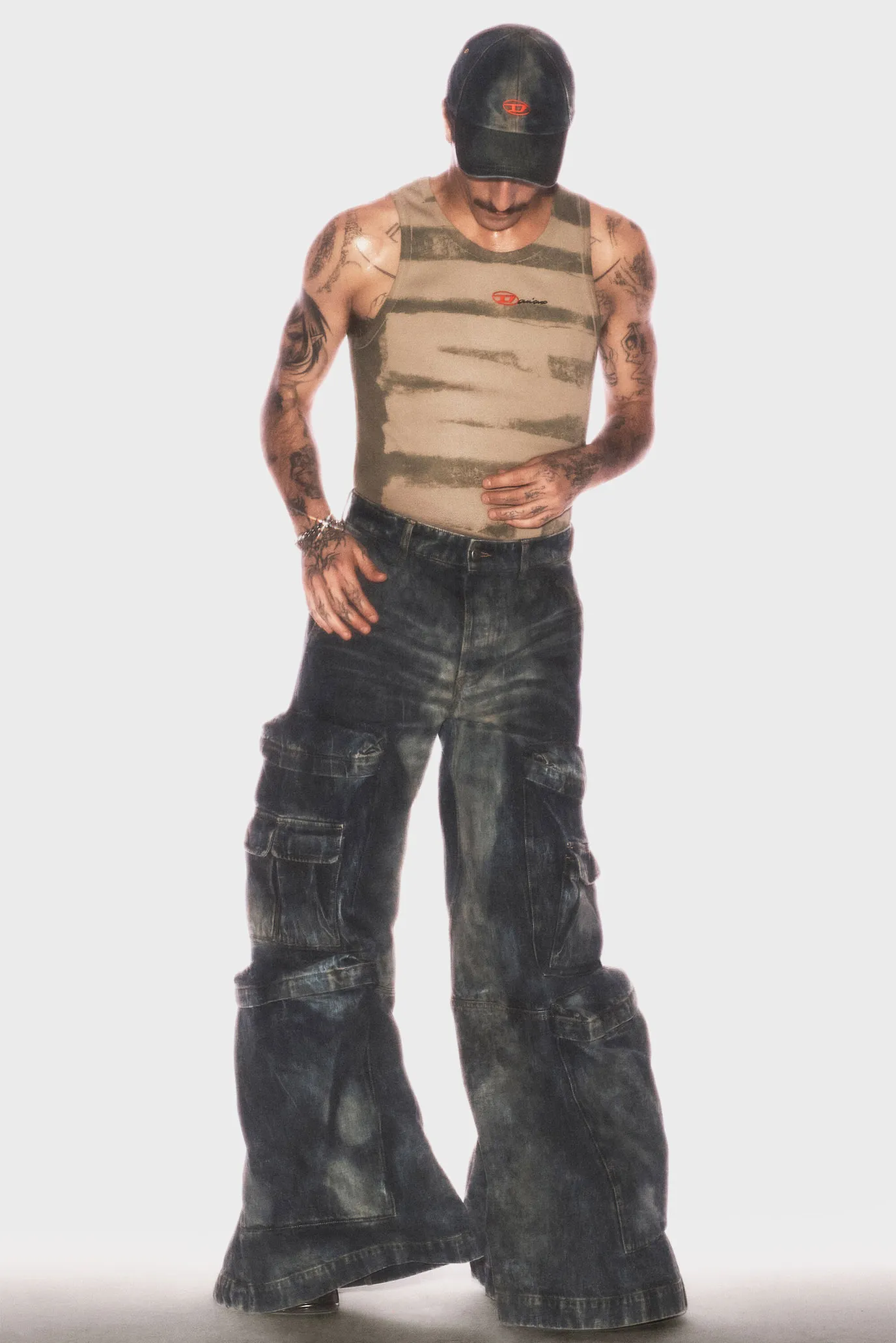 Чоловіча зелена майка T-LIFTY-BLEEDING-DD Diesel x Damiano David 4