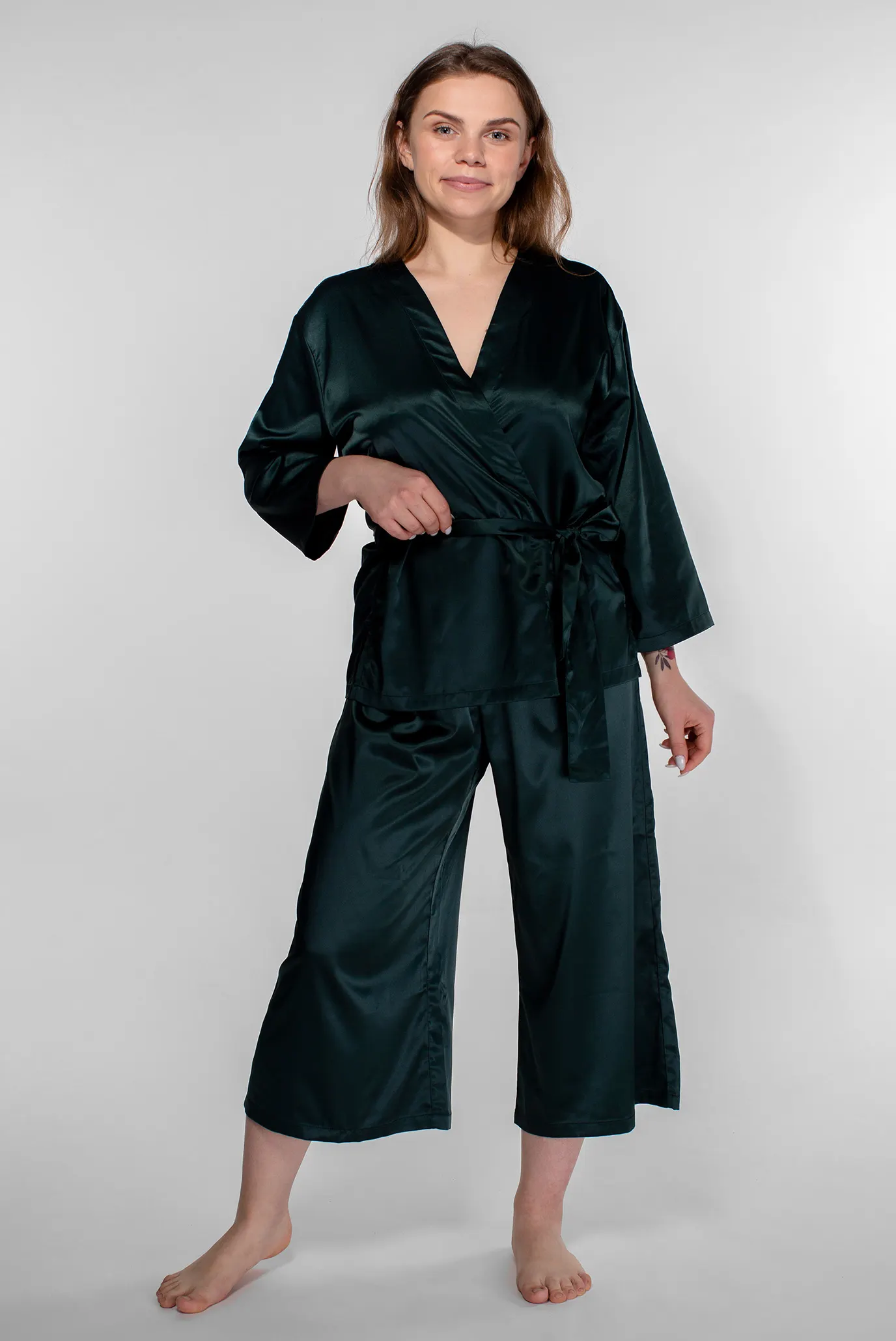 Жіночий темно-зелений кардиган 5