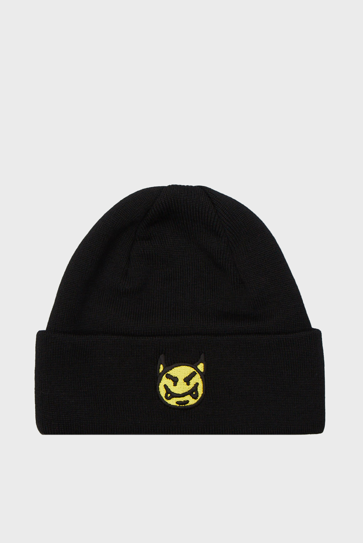 Черная шерстяная шапка DEVIL BEANIE - BLACK 1