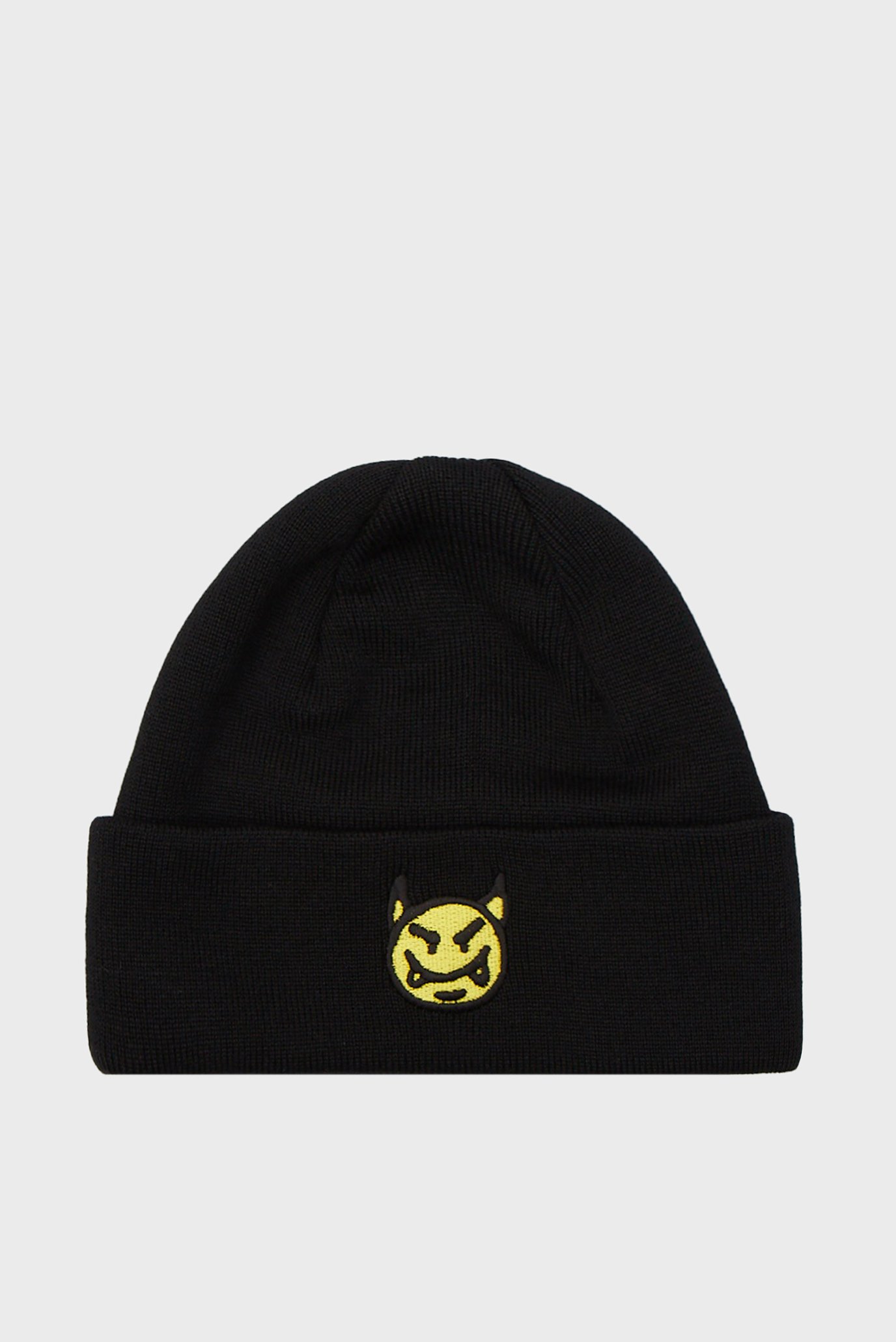 Чорна вовняна шапка DEVIL BEANIE - BLACK 1