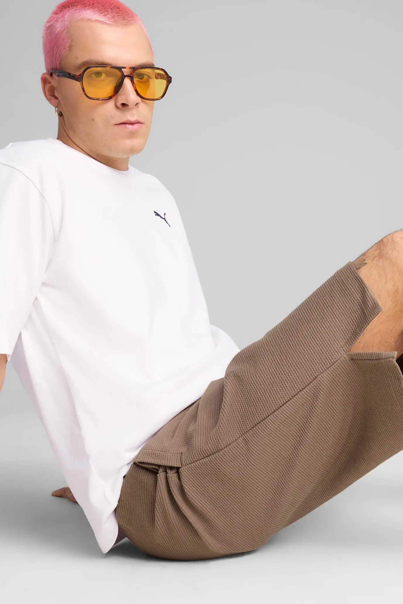 Коричневі шорти PREMIUM ESS Jacquard Long Line Relaxed Shorts 11