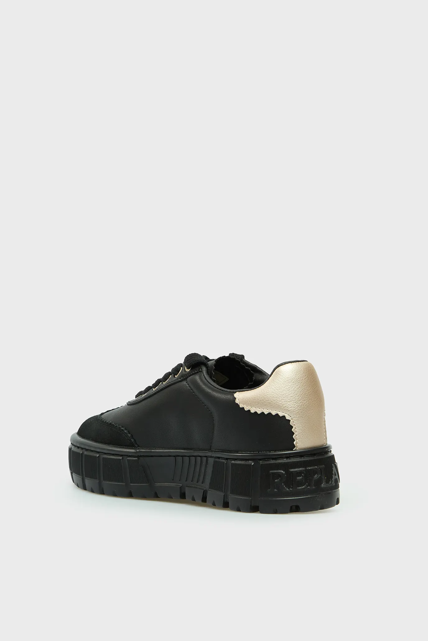 Женские черные кожаные сникерсы 5