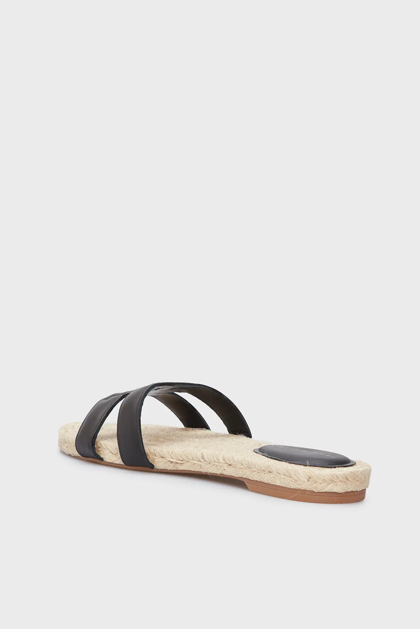 Жіночі чорні шкіряні слайдери TH EMBOSS FLAT ESP 5