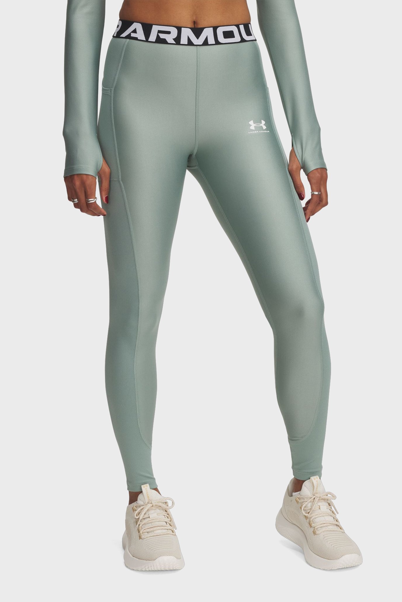 Женские мятные тайтсы HeatGear Rib Legging Ментоловый M Under Armour 1388693-348 Женские мятные тайтсы HeatGear Rib Legging Ментоловый M Under Armour 1388693-348