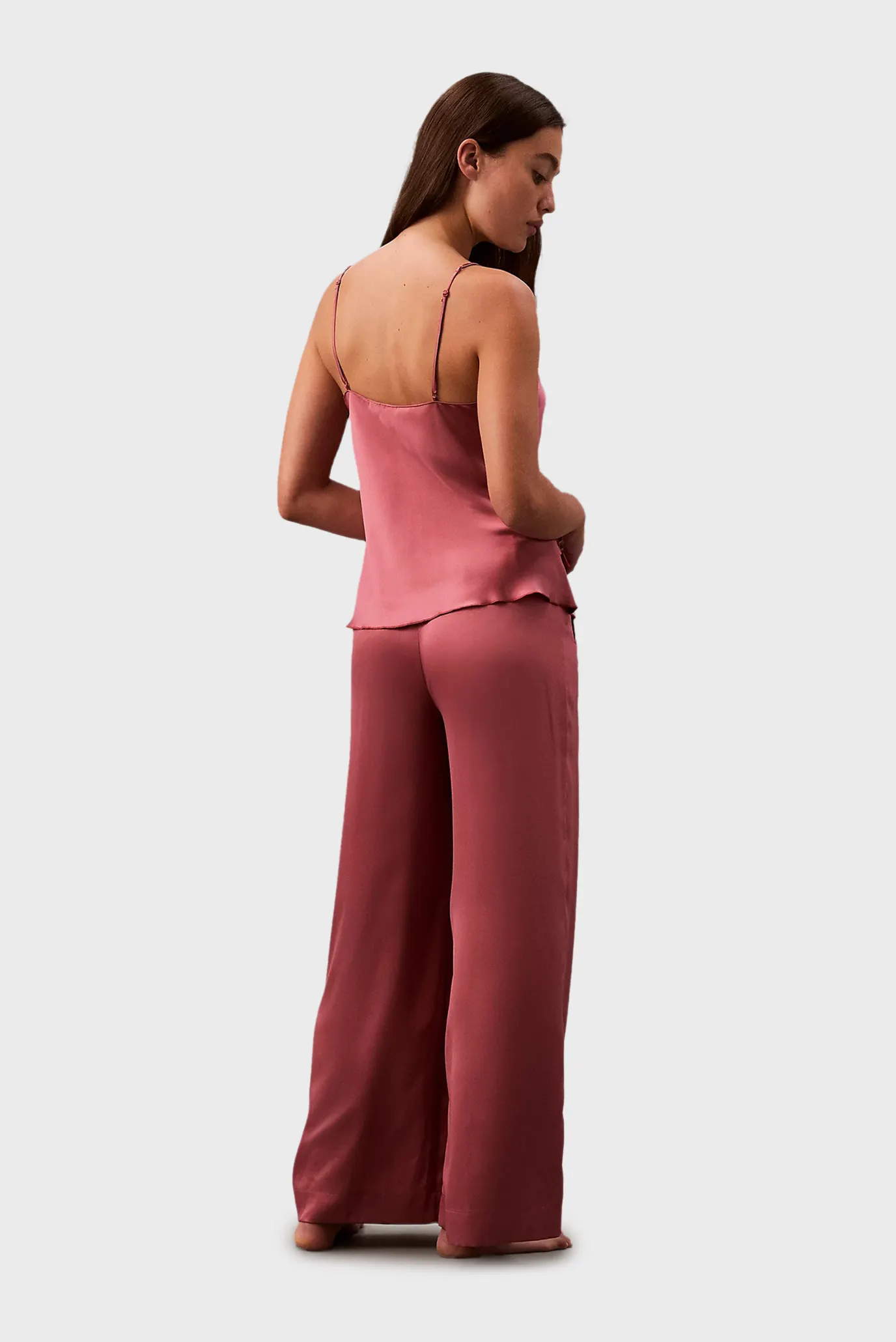 Женские коралловые брюки SENSUAL SATIN WIDE LEG PANT 2