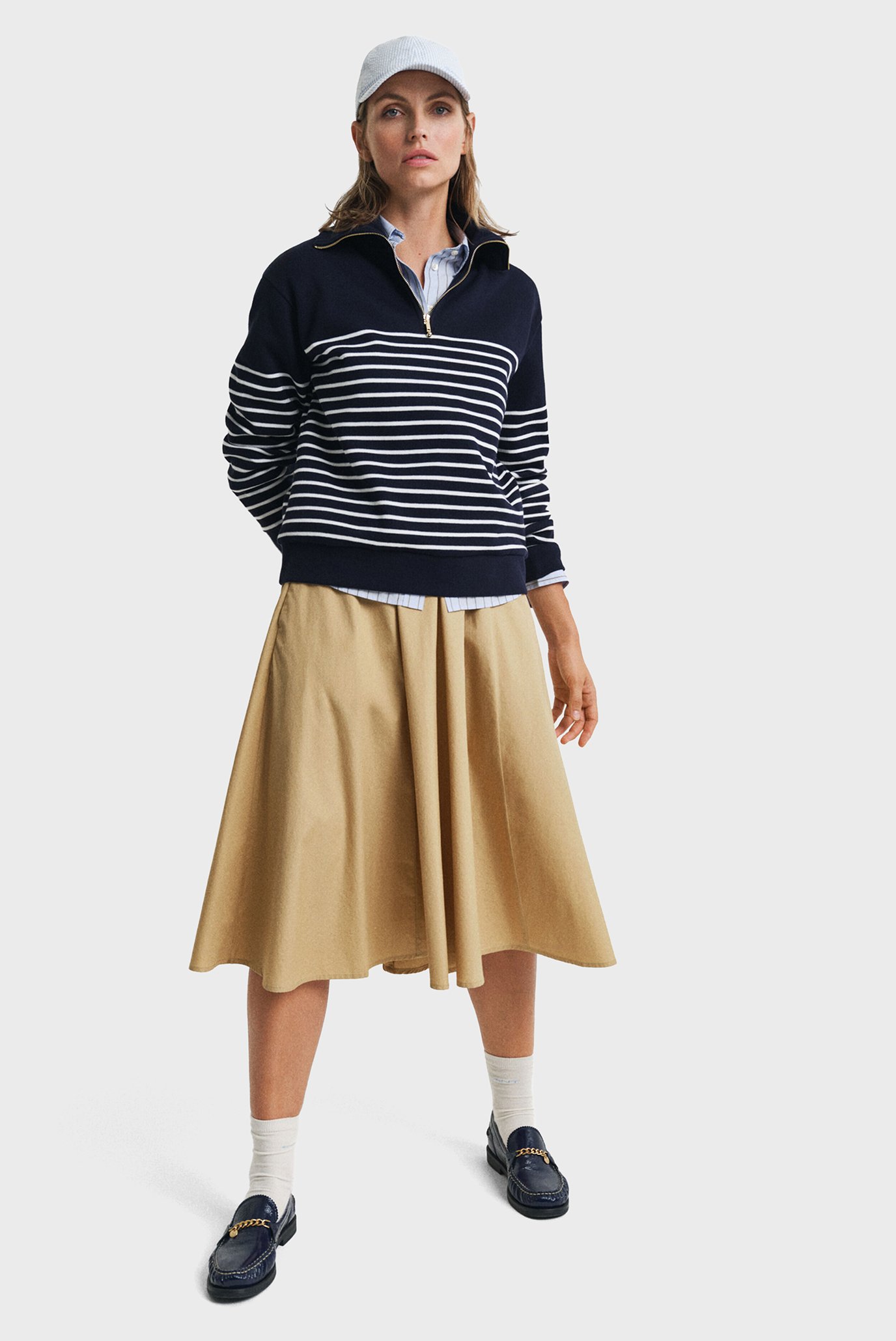 Женская темно-синяя кофта в полоску BRETON 2