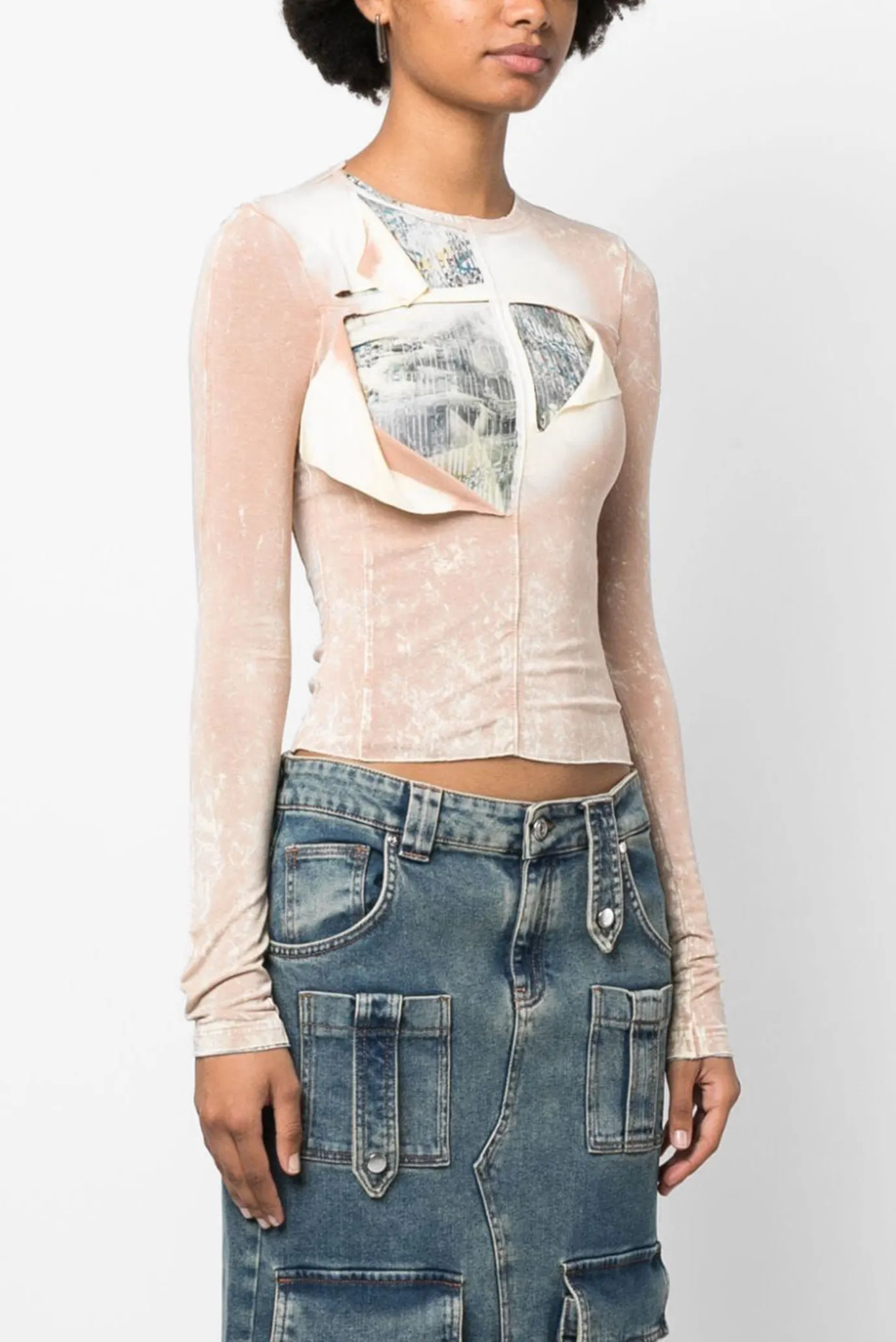 Женский бежевый топ T-TREATY Diesel A11679 0CNAY — MD-Fashion