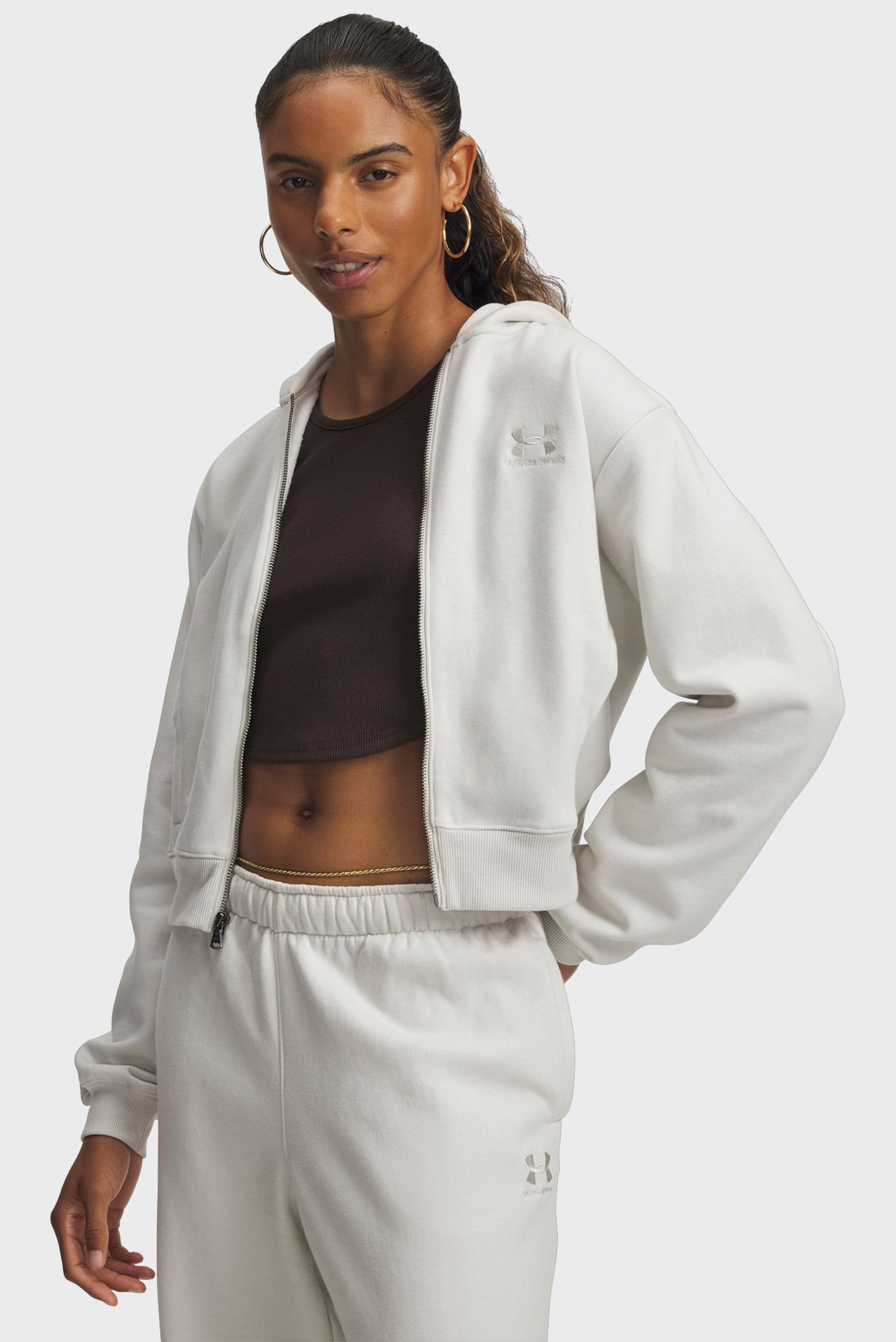 Женское белое худи UA Icon Vida Flc Hoodie Белый M Under Armour 6003674-110 Женское белое худи UA Icon Vida Flc Hoodie Белый M Under Armour 6003674-110