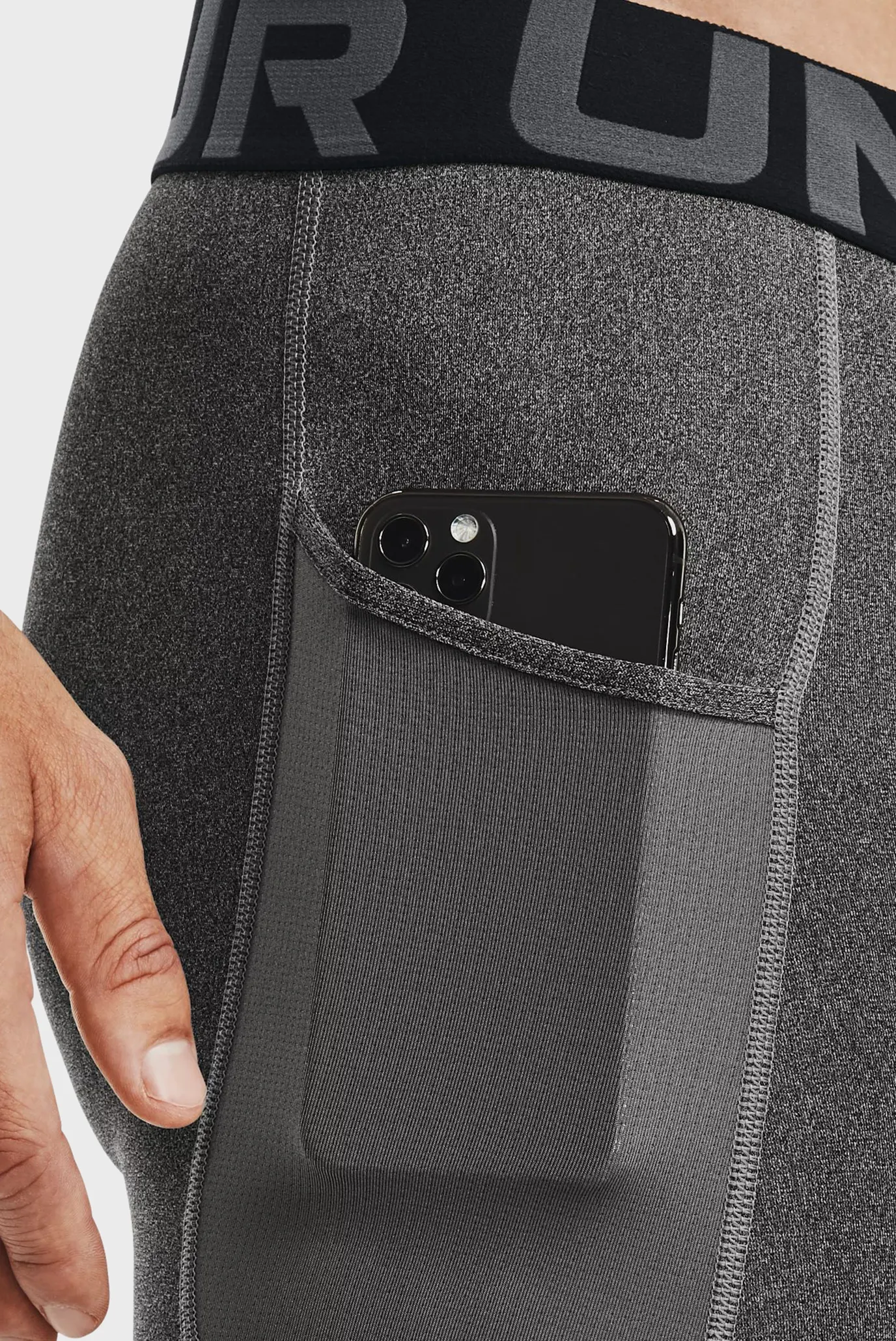 Чоловічі сірі тайтси UA HG Armour Lng Shorts 4