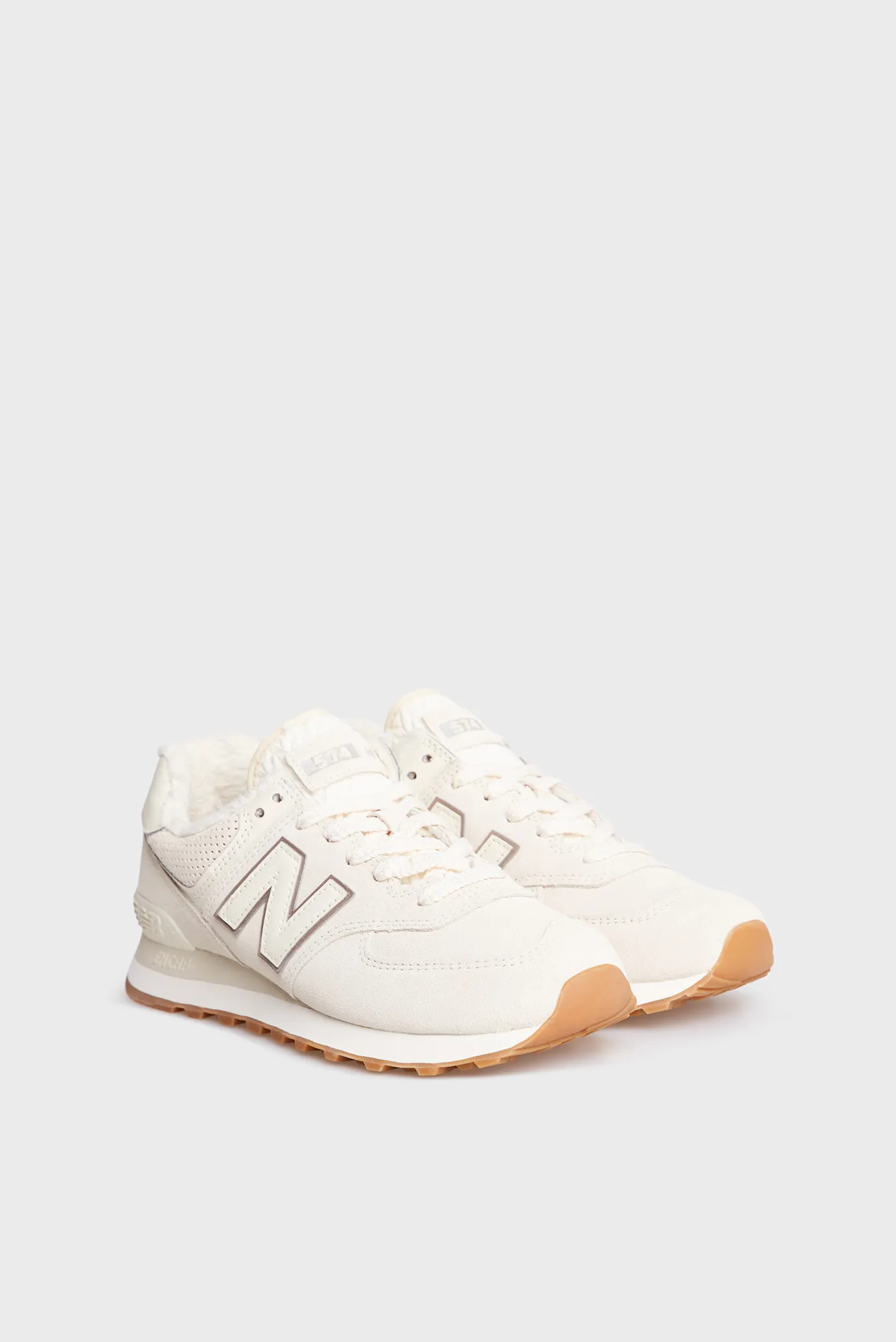 Жіночі бежеві замшеві кросівки 574 Ultra New Balance WL574LY2 — MD-Fashion